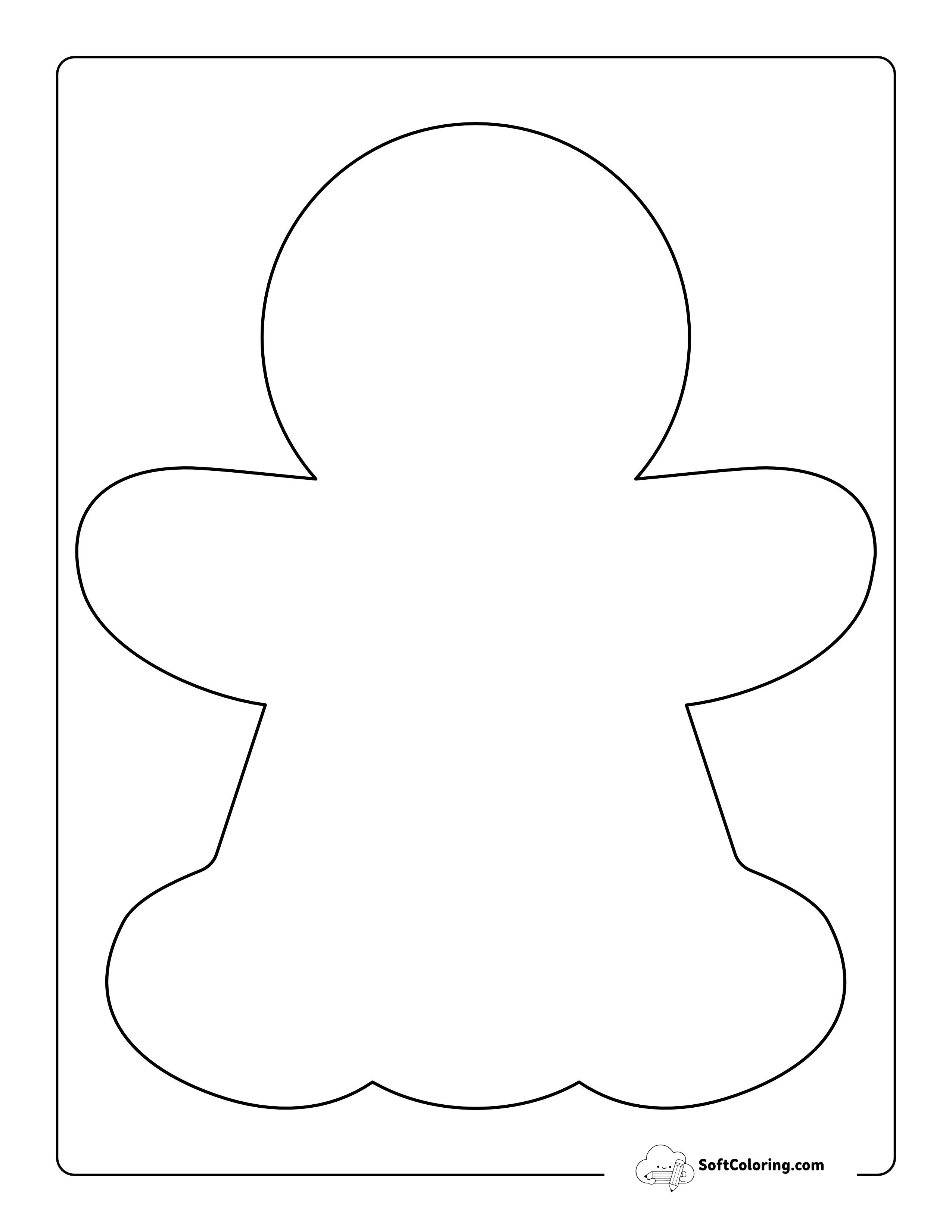Large Blank Gingerbread Woman Template