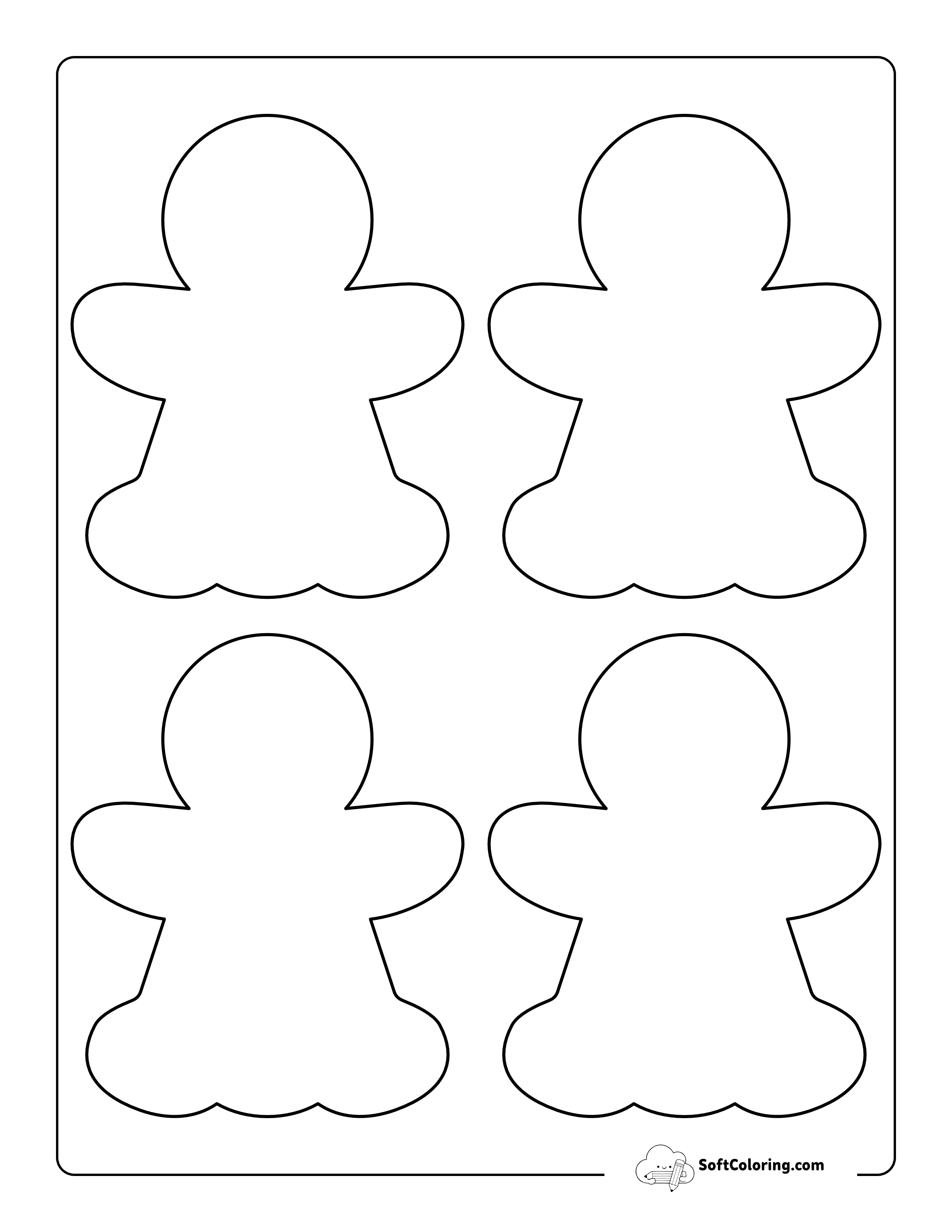 Small Blank Gingerbread Woman Templates