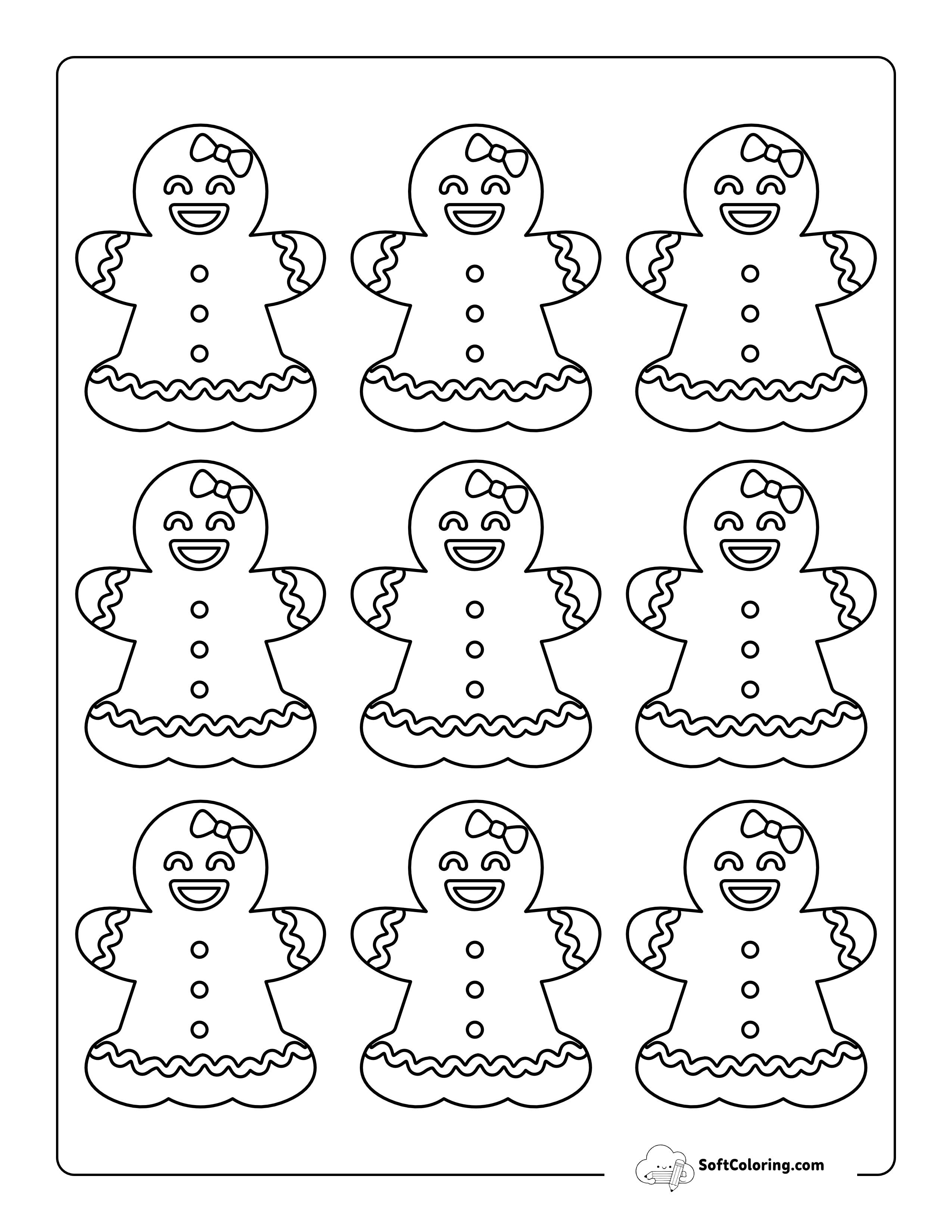 Extra Small Gingerbread Girl Template With Icing