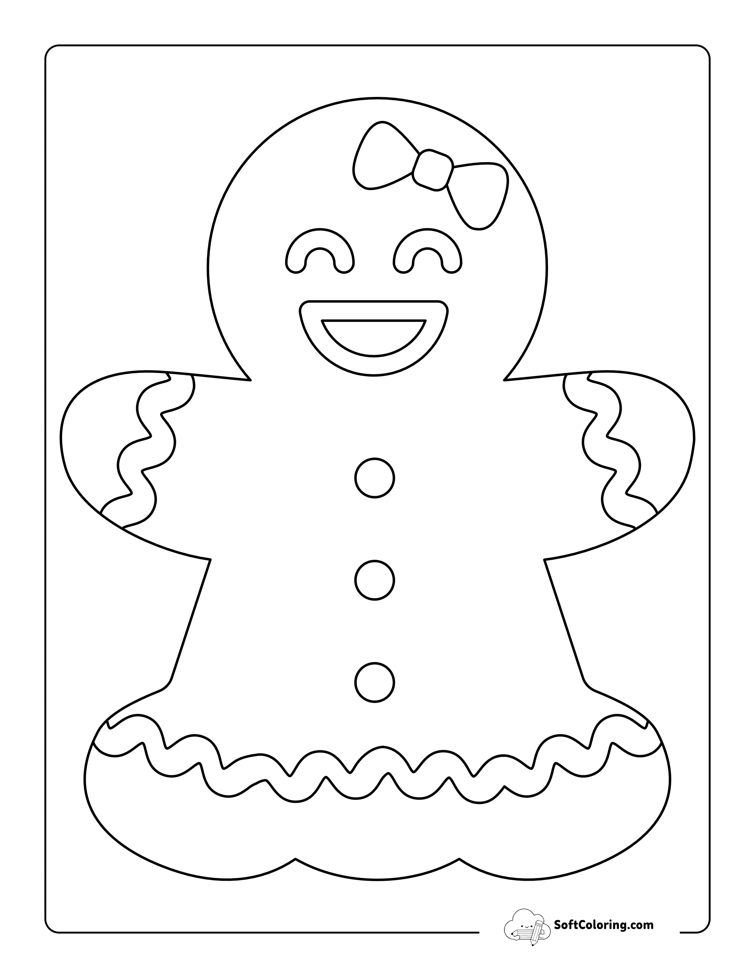 Large Gingerbread Girl Template With Icing