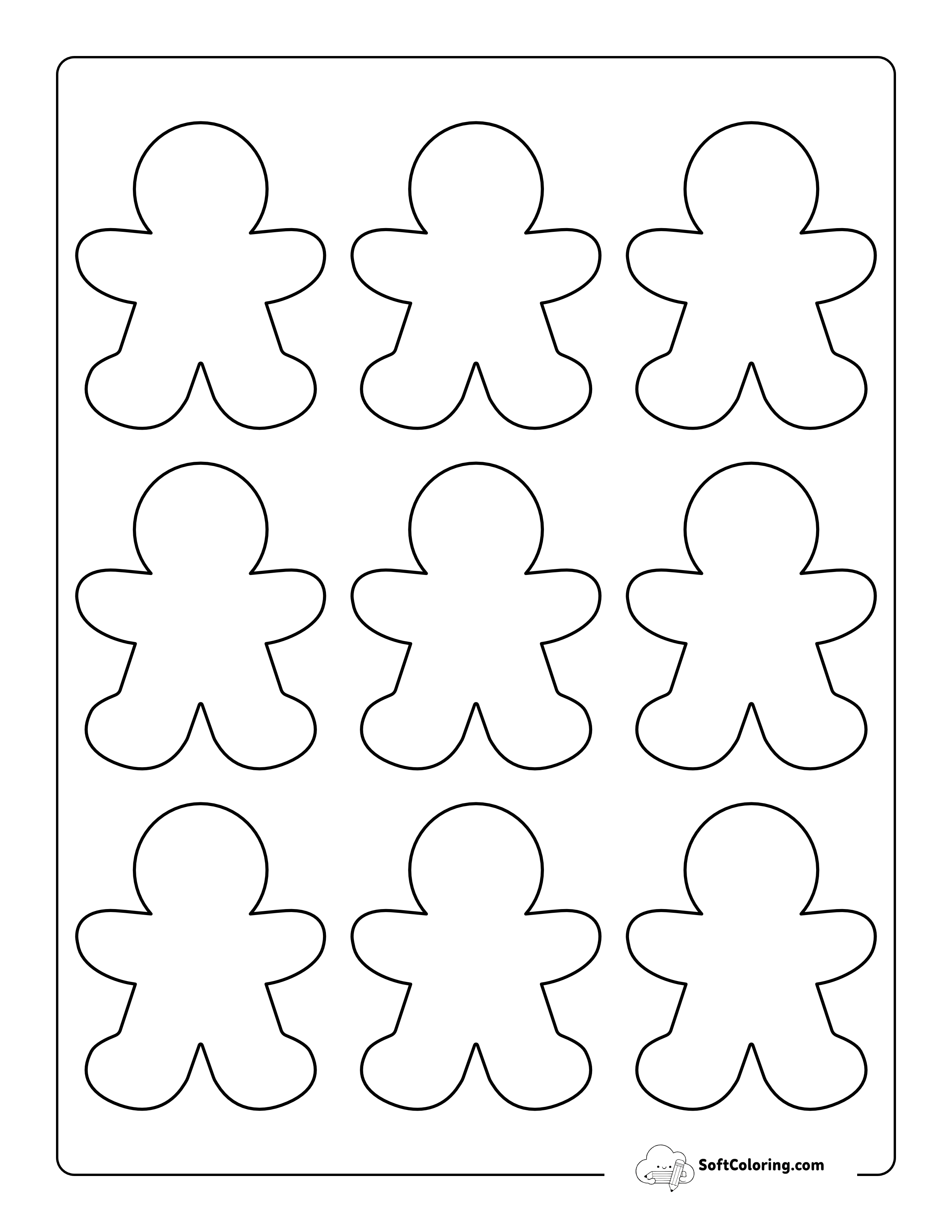 Extra Small Blank Gingerbread Man Template