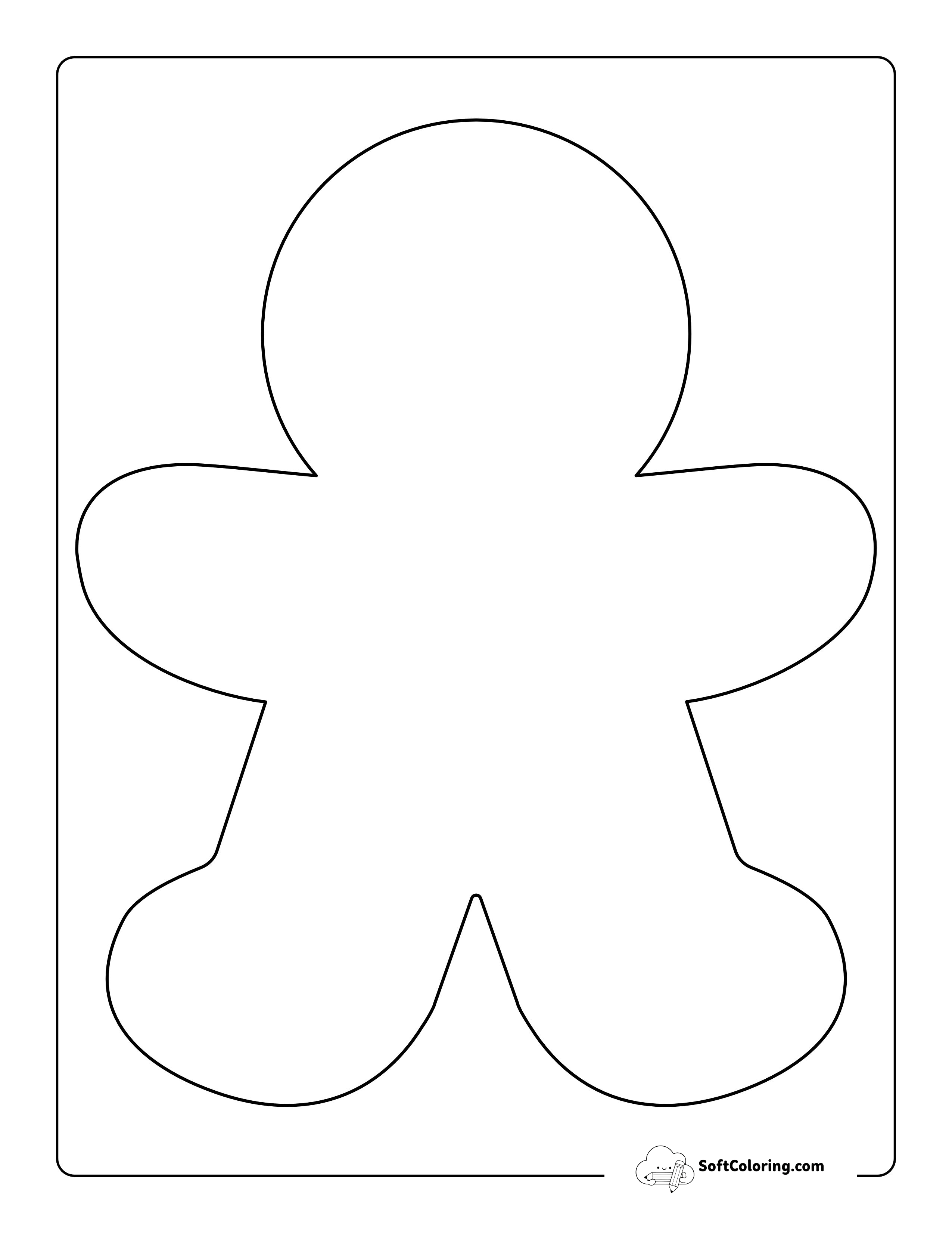 Large Blank Gingerbread Man Template