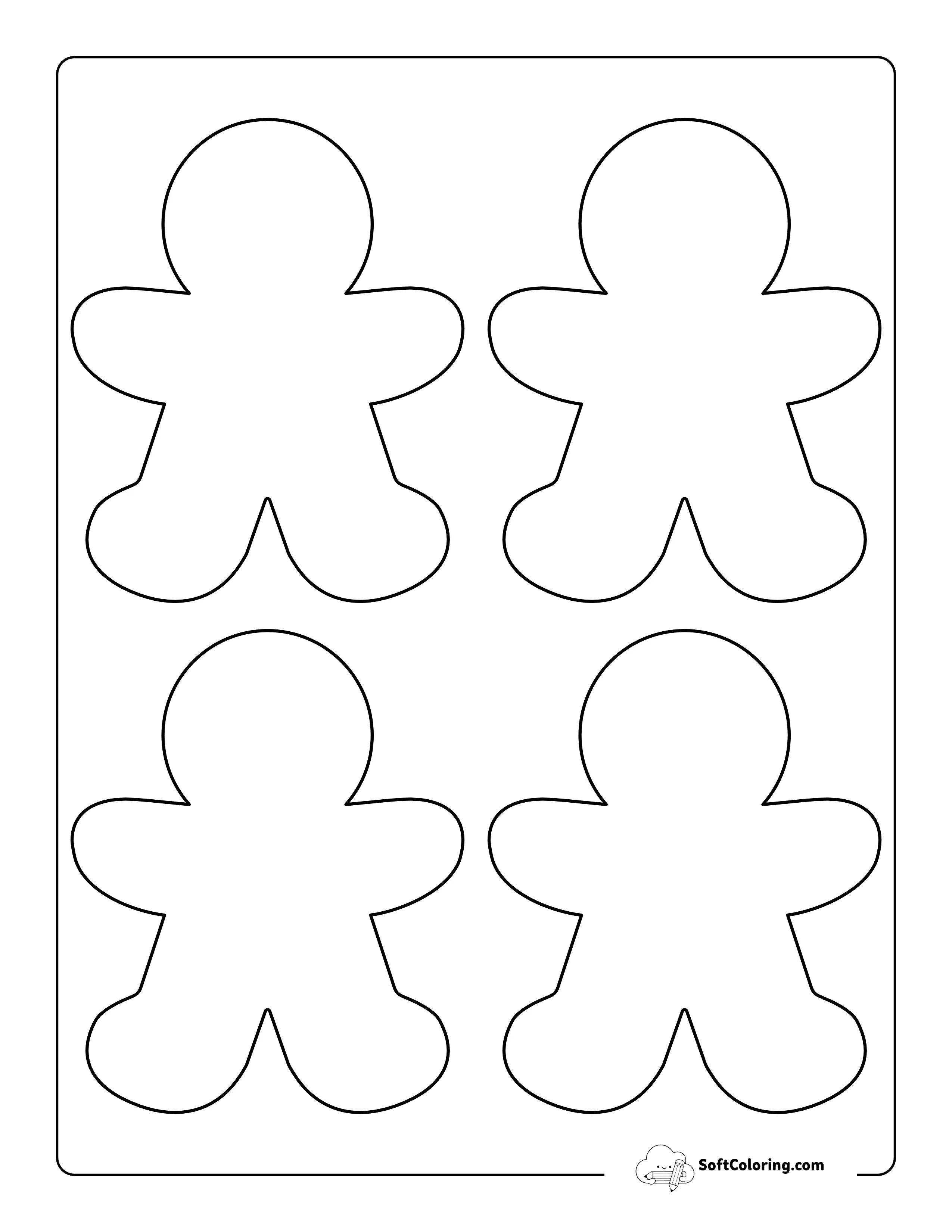 Small Blank Gingerbread Man Templates