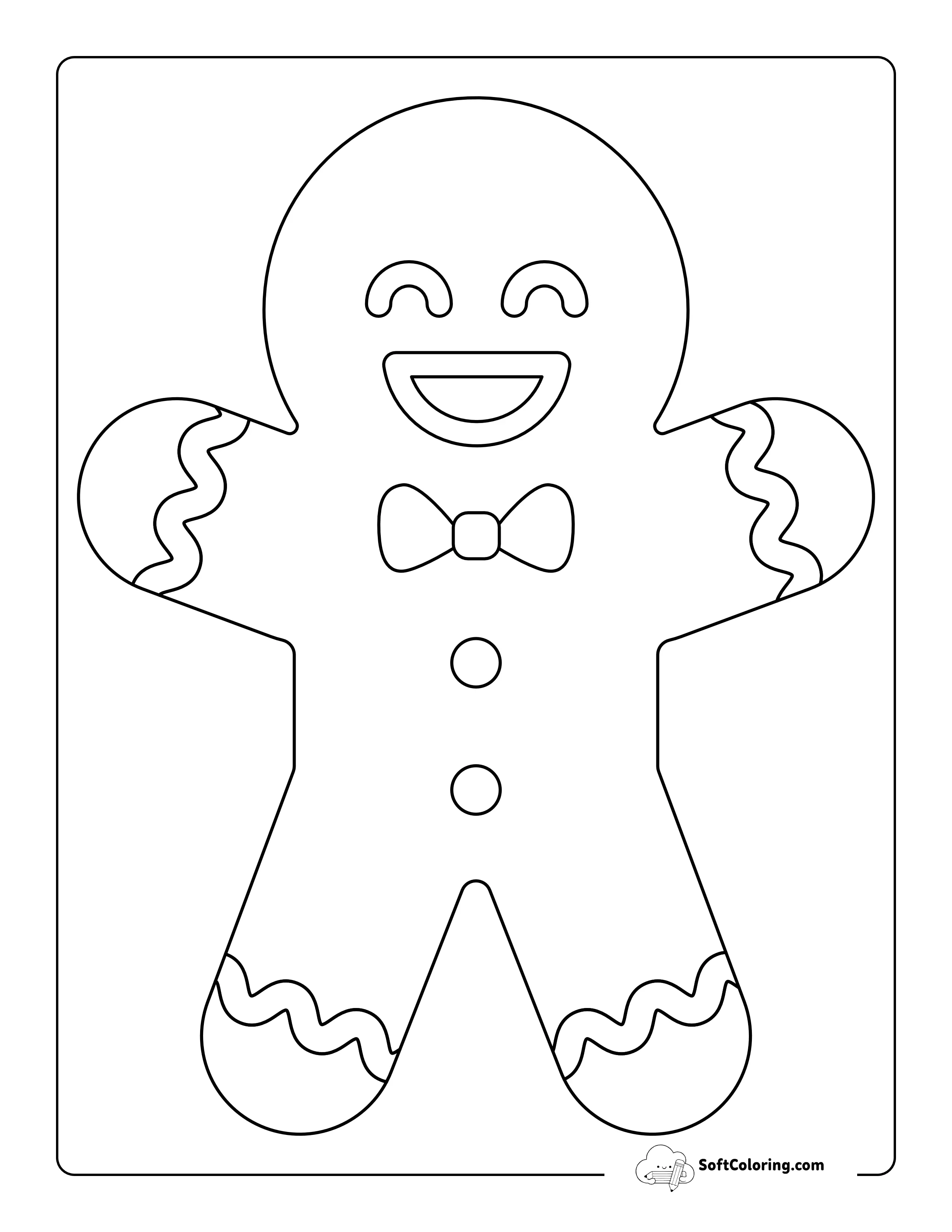 Large Gingerbread Man Template With Icing
