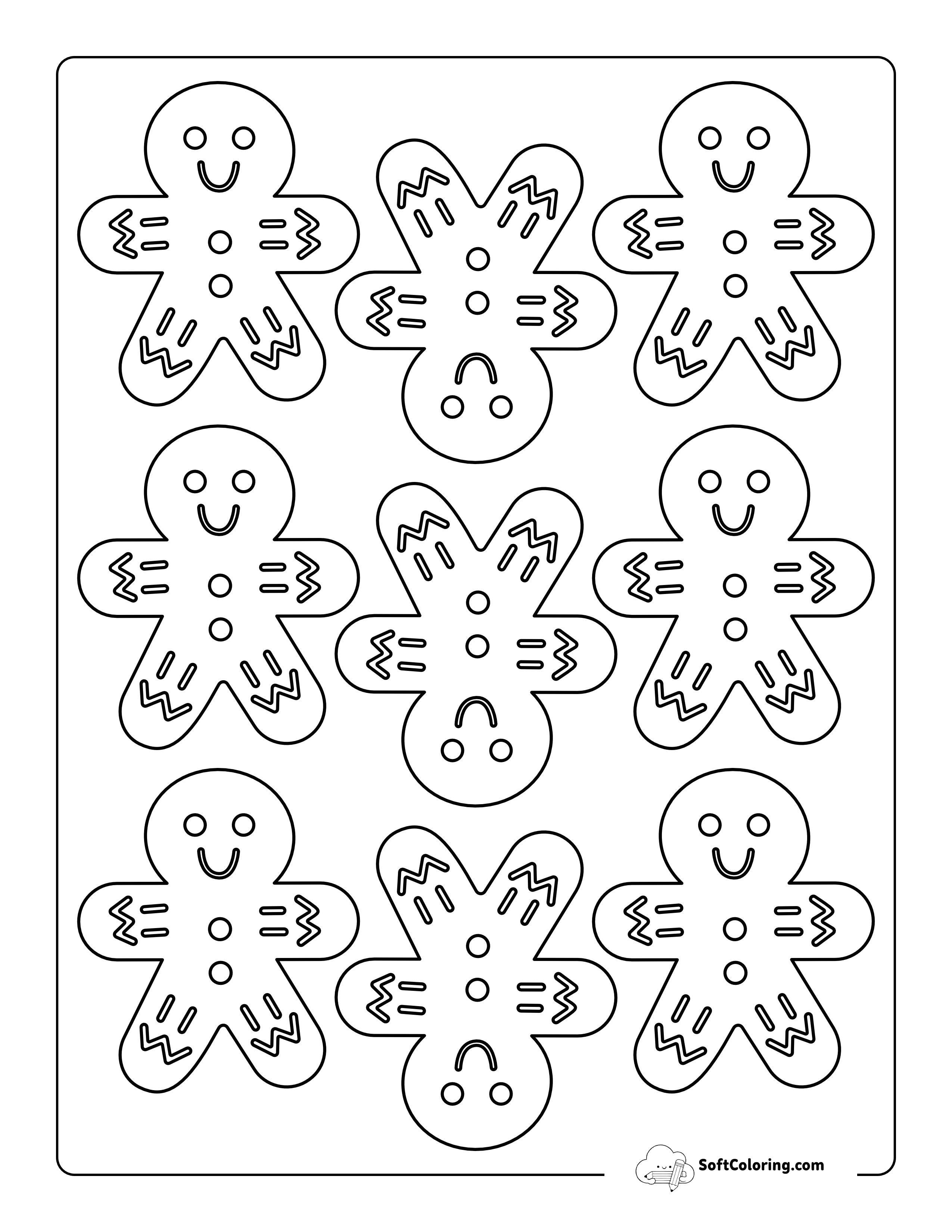 Cute Printable Gingerbread Template (Extra Small)