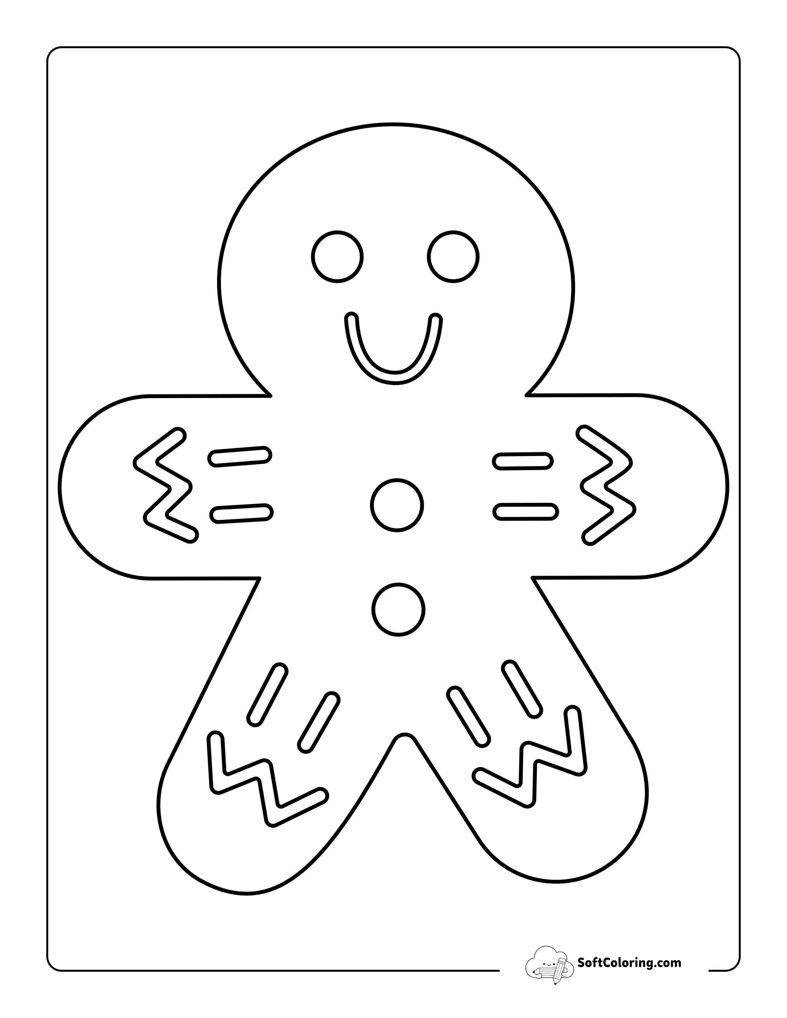 Cute Printable Gingerbread Template (Large)