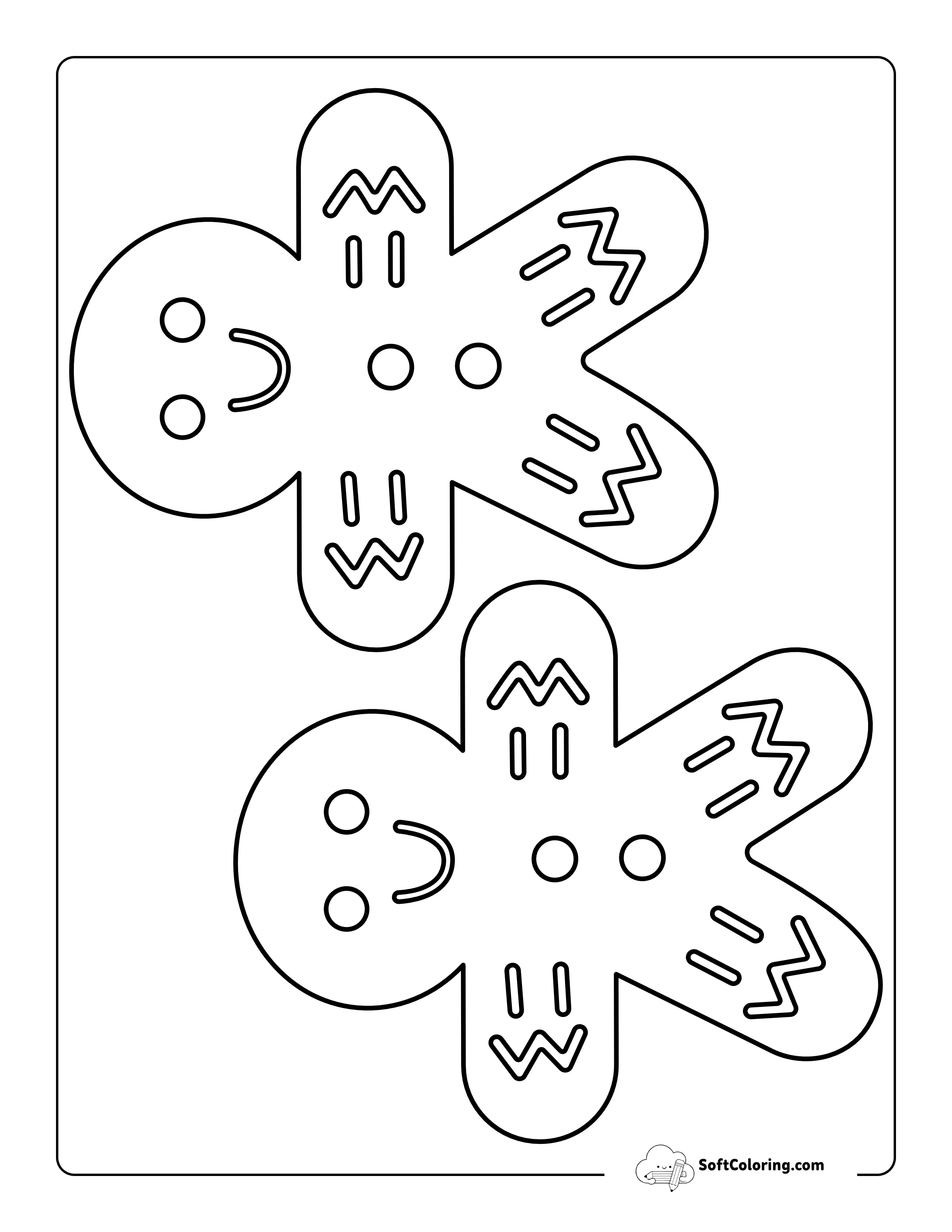 Cute Printable Gingerbread Template (Medium)