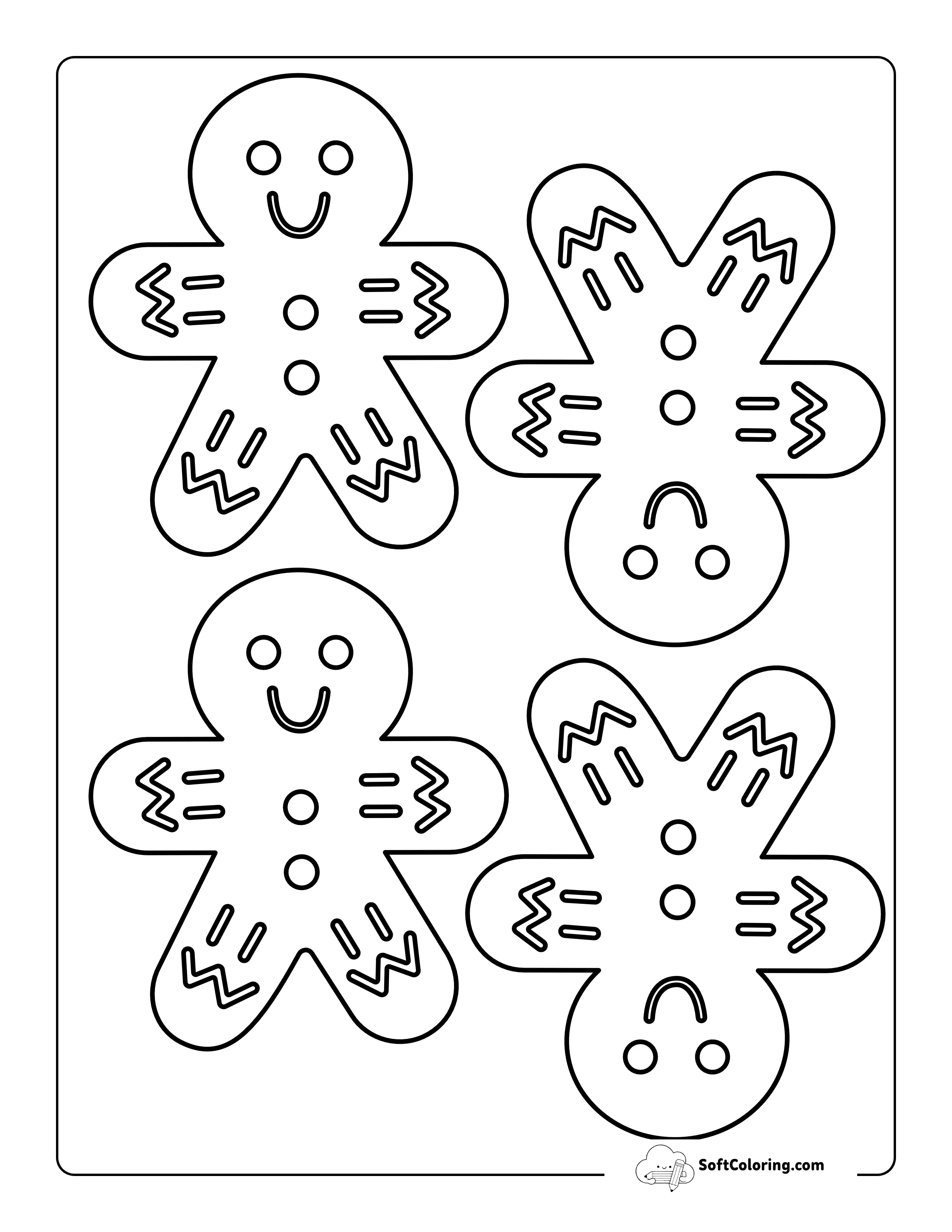 Cute Printable Gingerbread Template (Small)