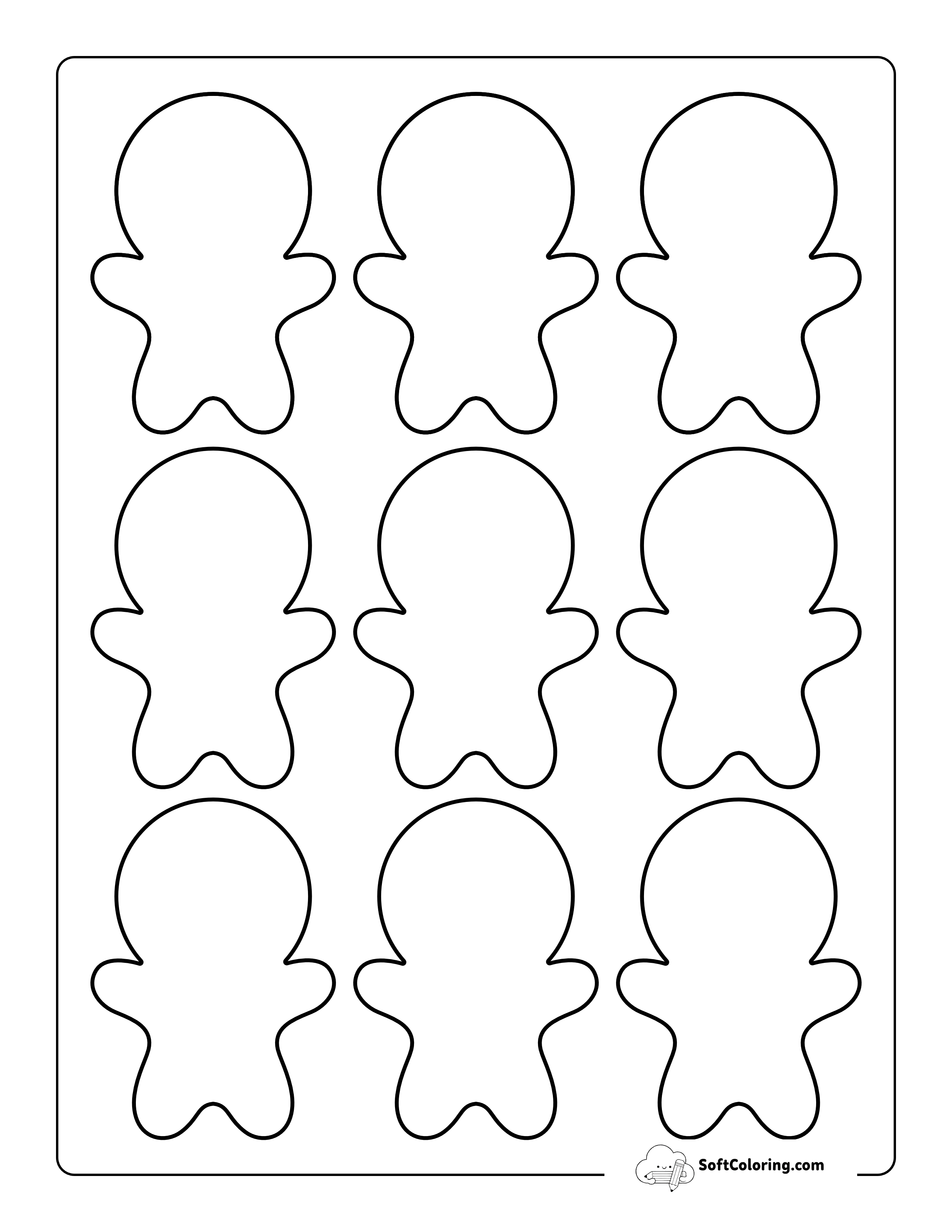 Cute Gingerbread Man Printable (Extra Small)