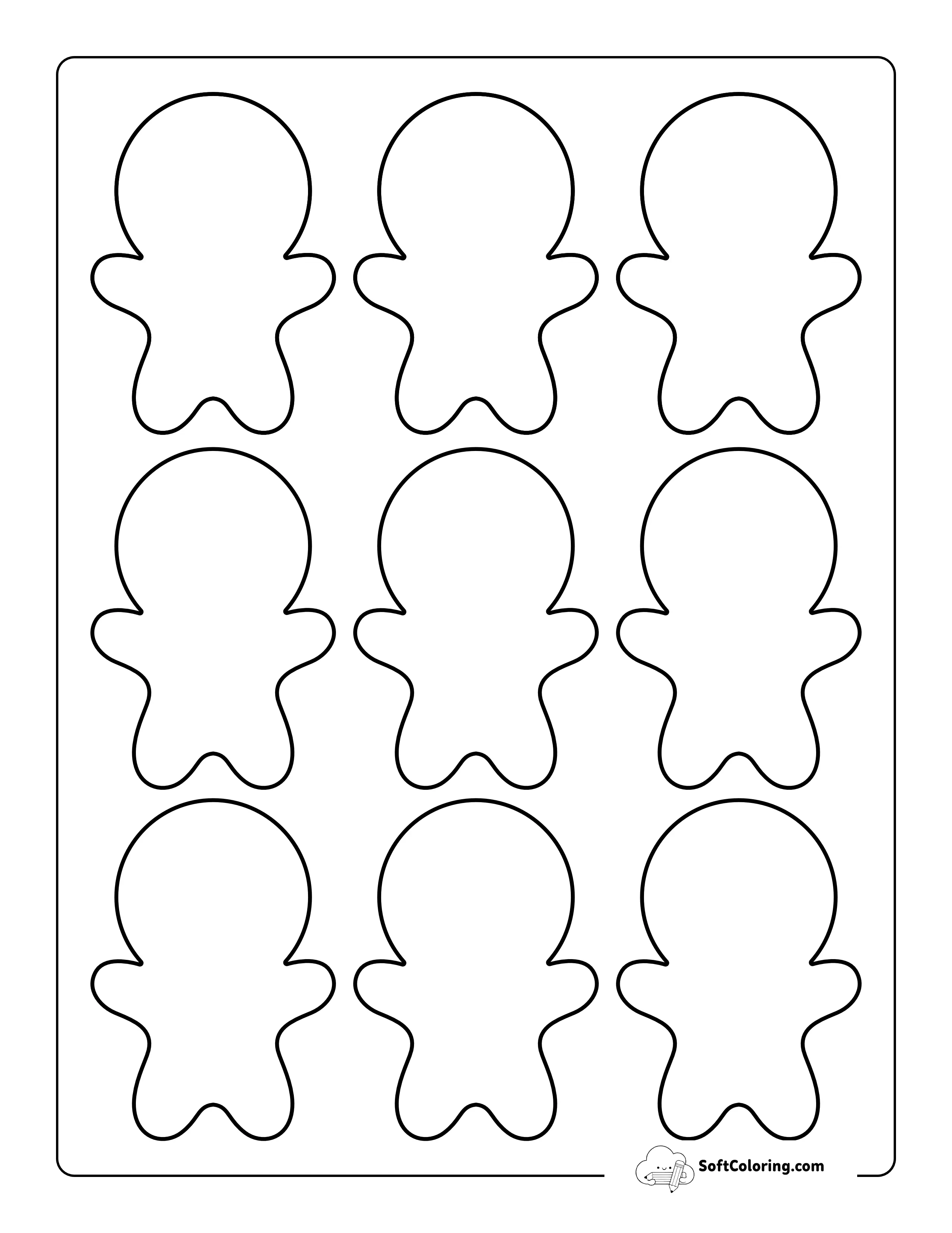Cute Gingerbread Man Printable (Extra Small)