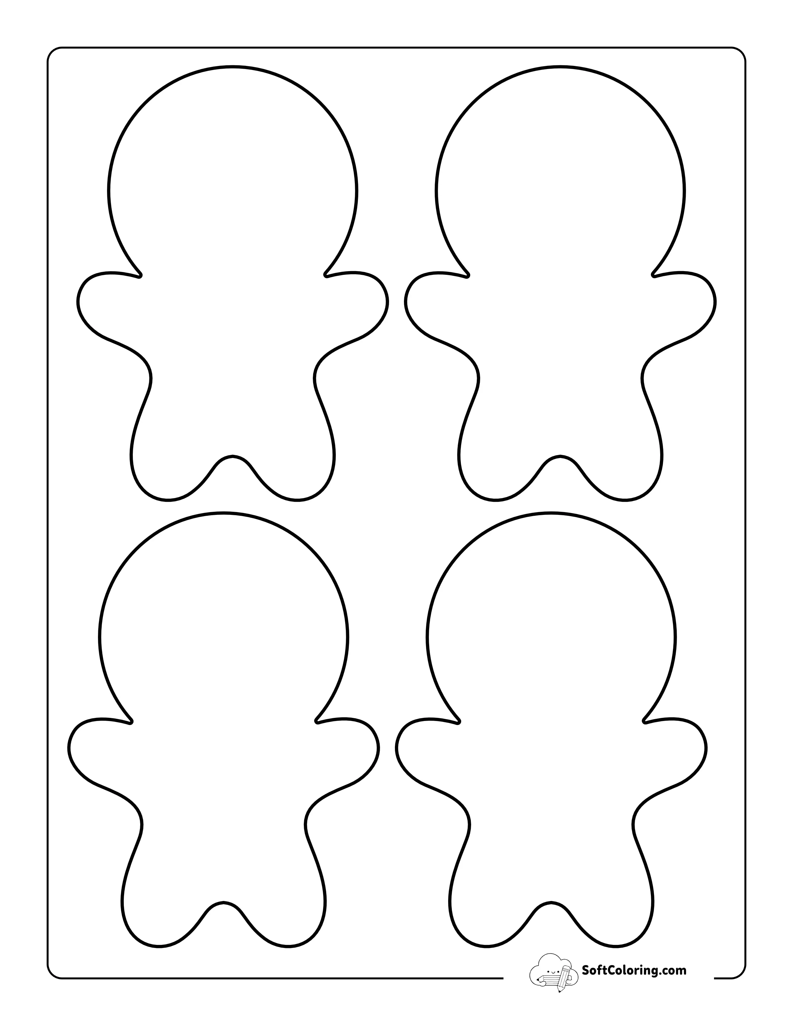 Cute Gingerbread Man Printable (Small)