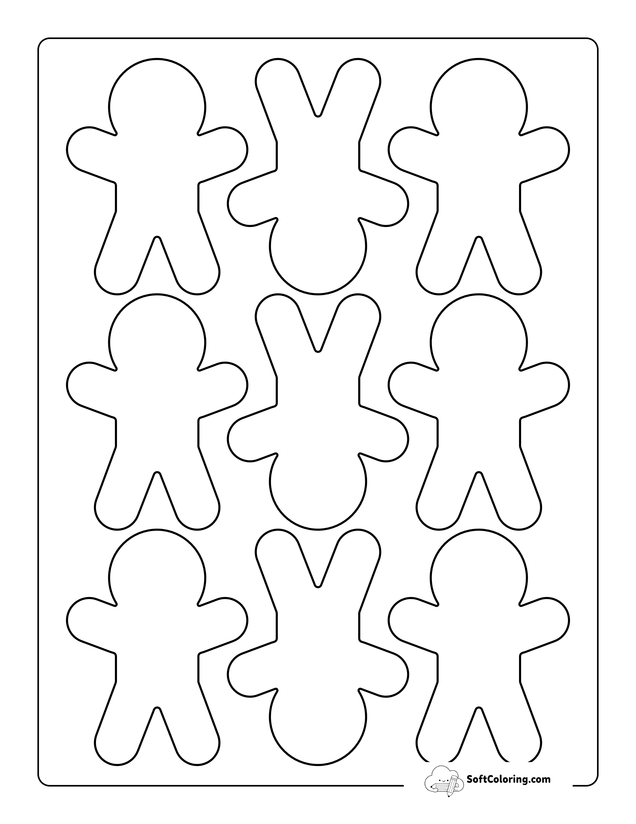 Extra Small Printable Gingerbread Shapes