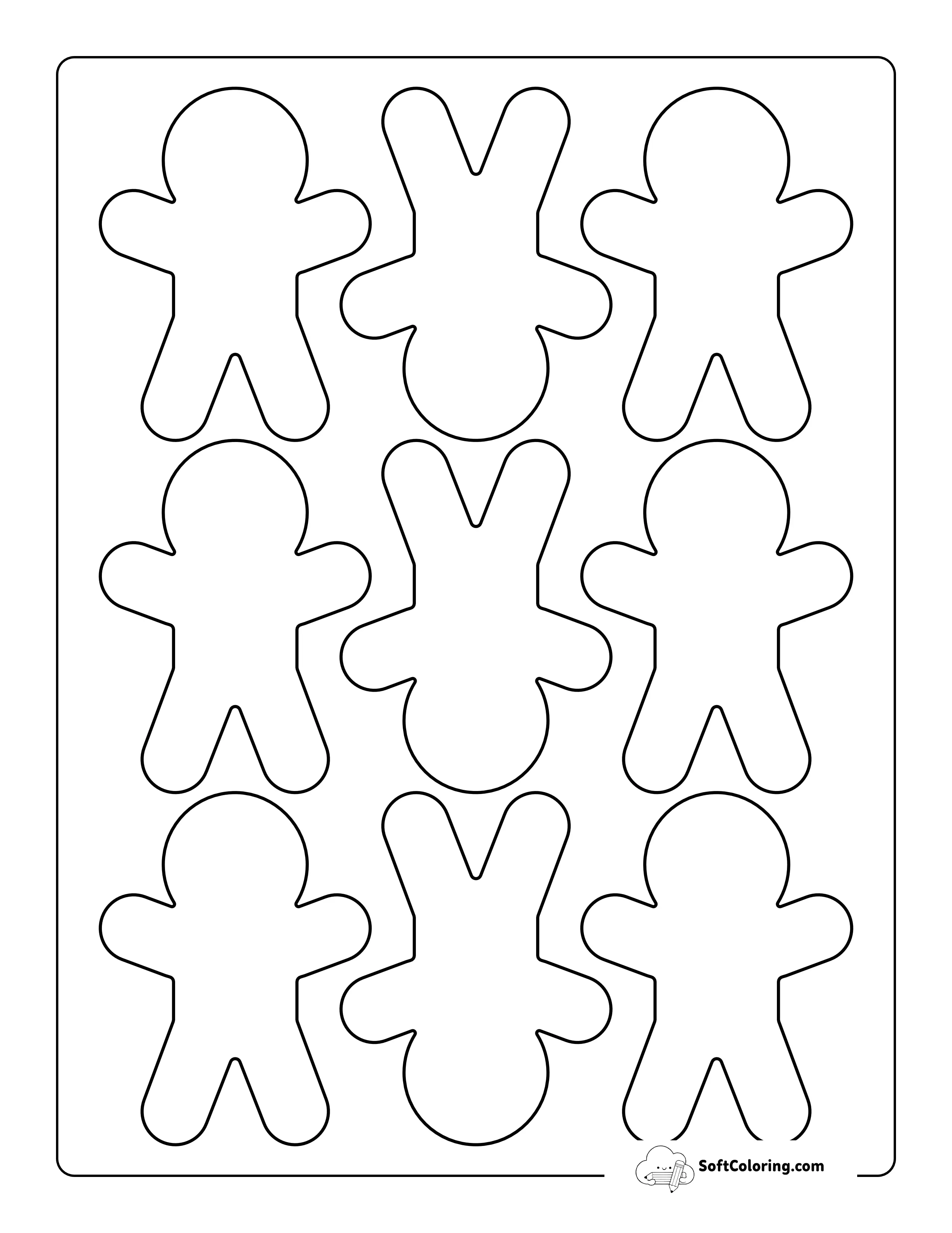 Extra Small Printable Gingerbread Shapes