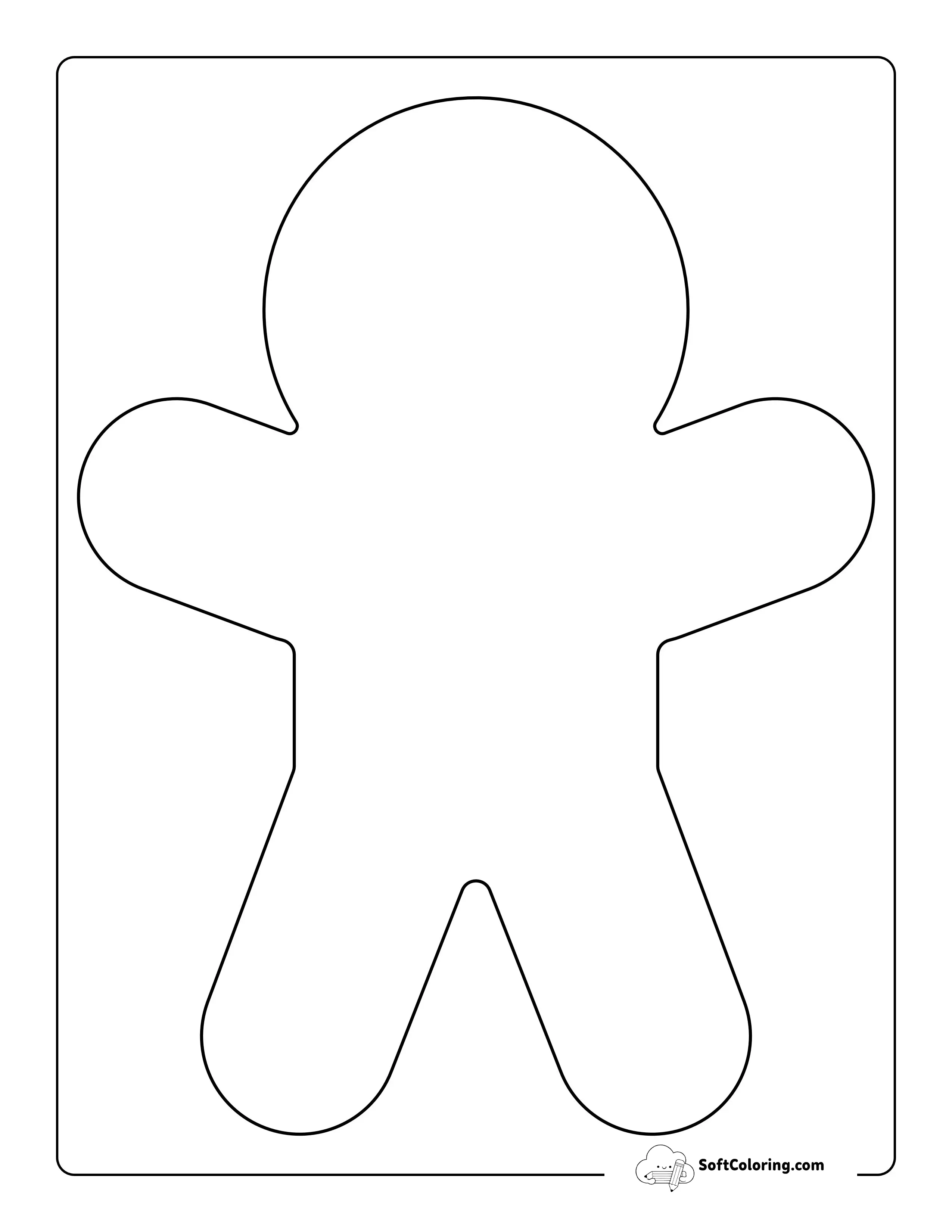 Large Printable Gingerbread Shape