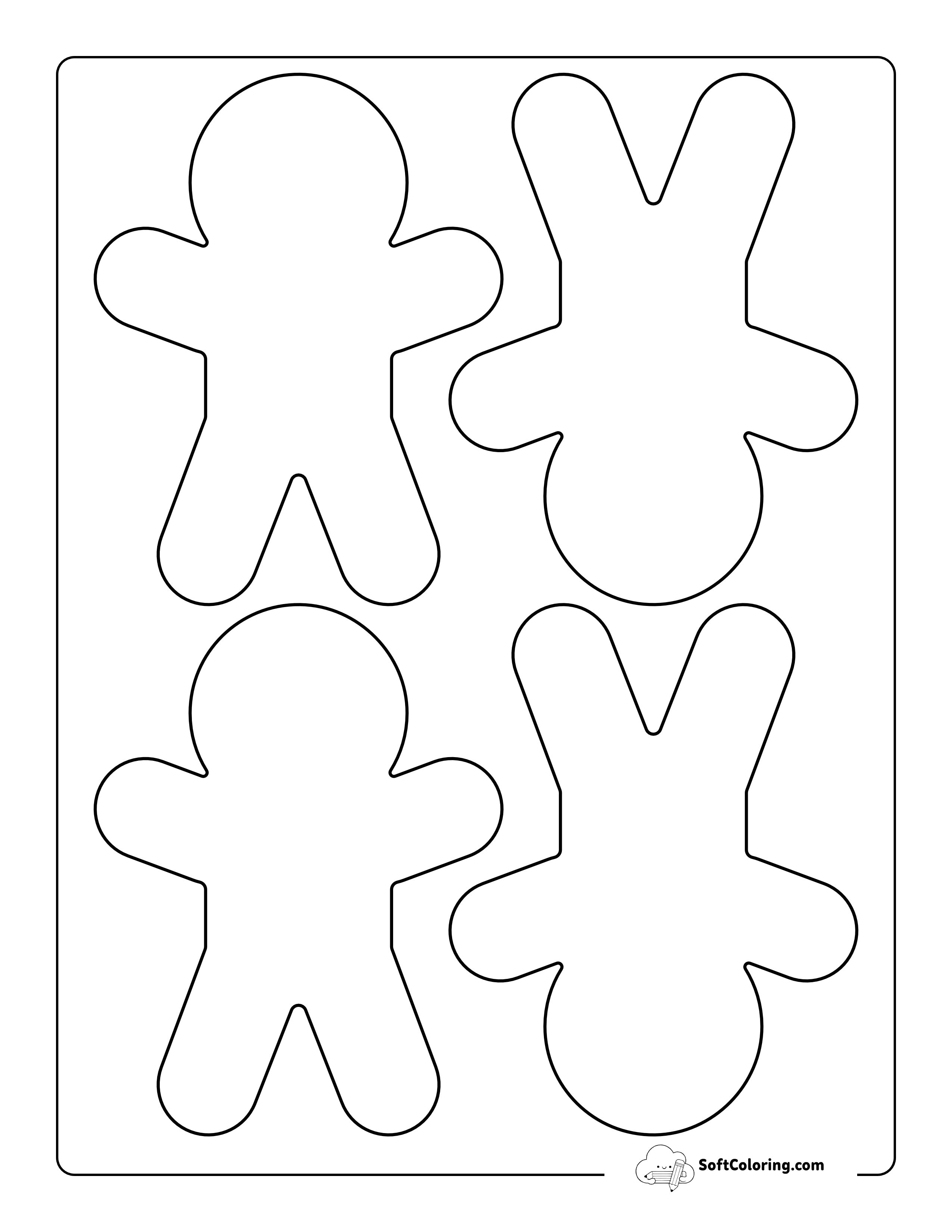 Small Printable Gingerbread Shapes