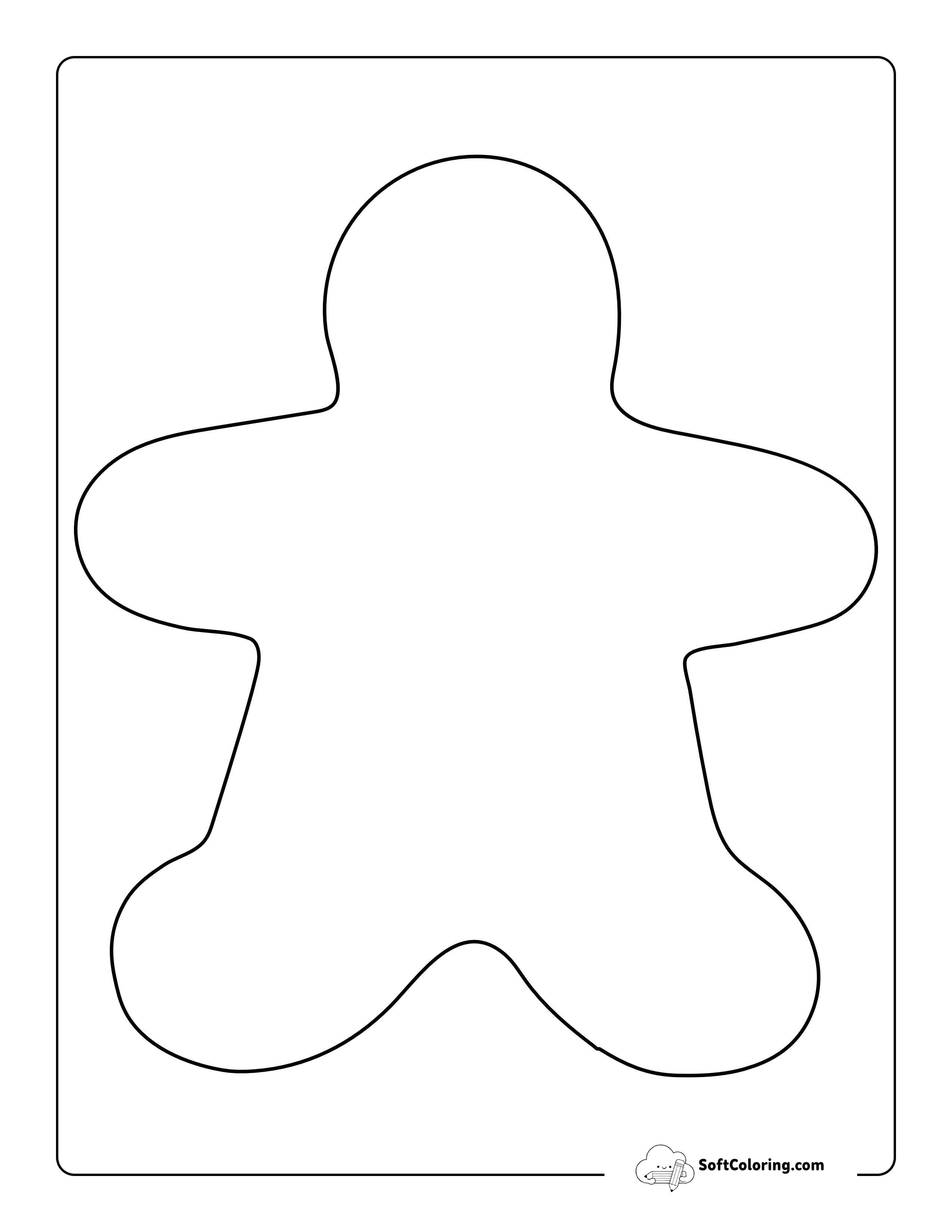Large Printable Gingerbread Man Outline