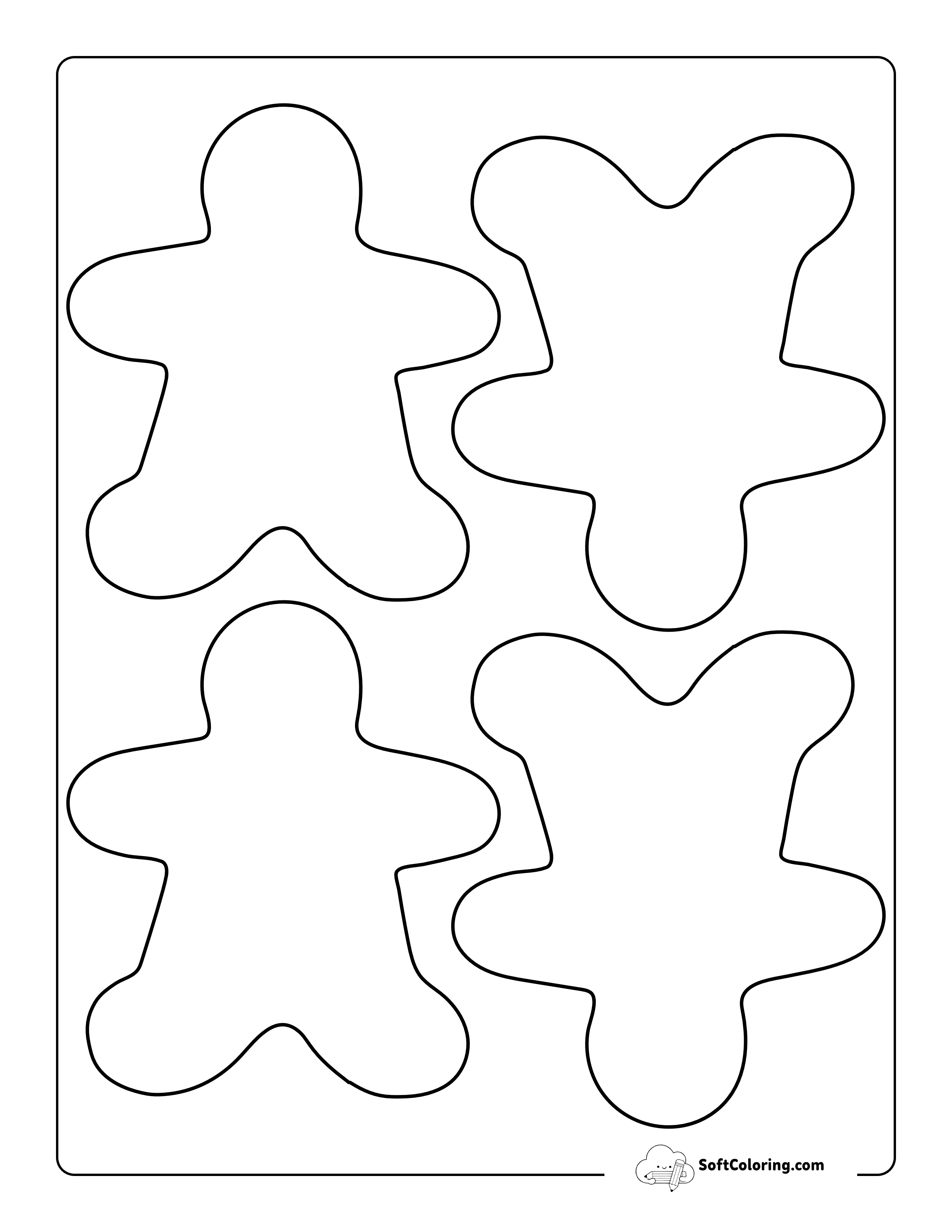 Small Printable Gingerbread Man Outlines