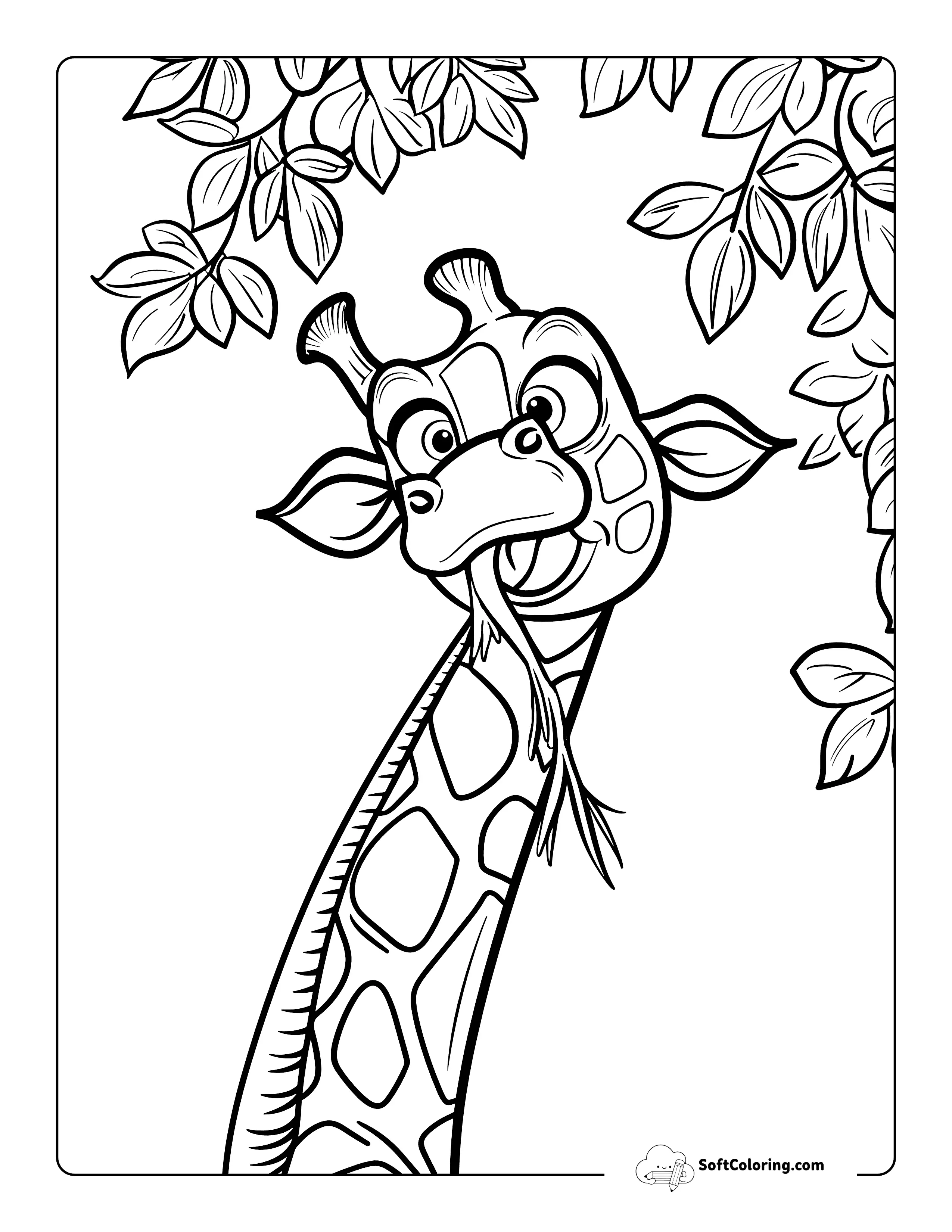 Goofy Giraffe Coloring Page For Teens And Adults