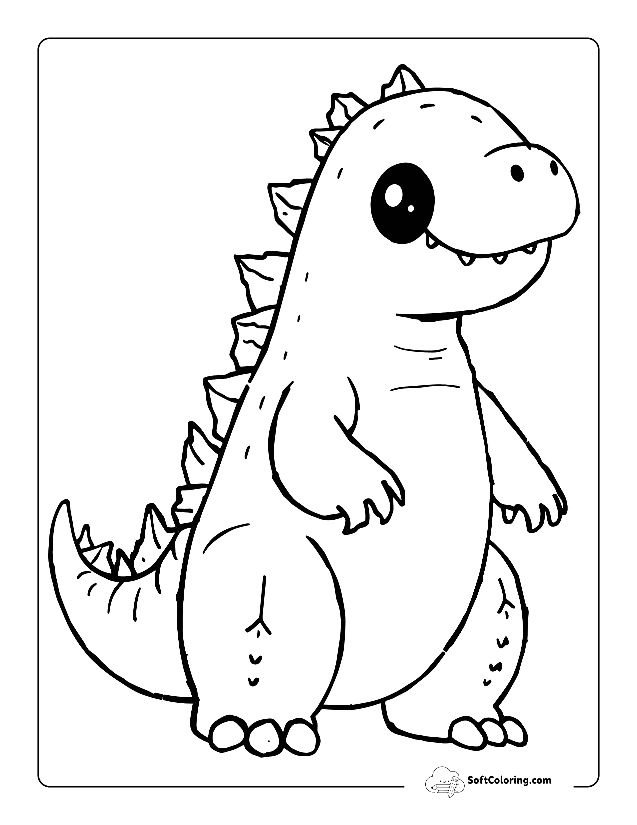 Cute Baby Godzilla-Inspired Drawing To Color