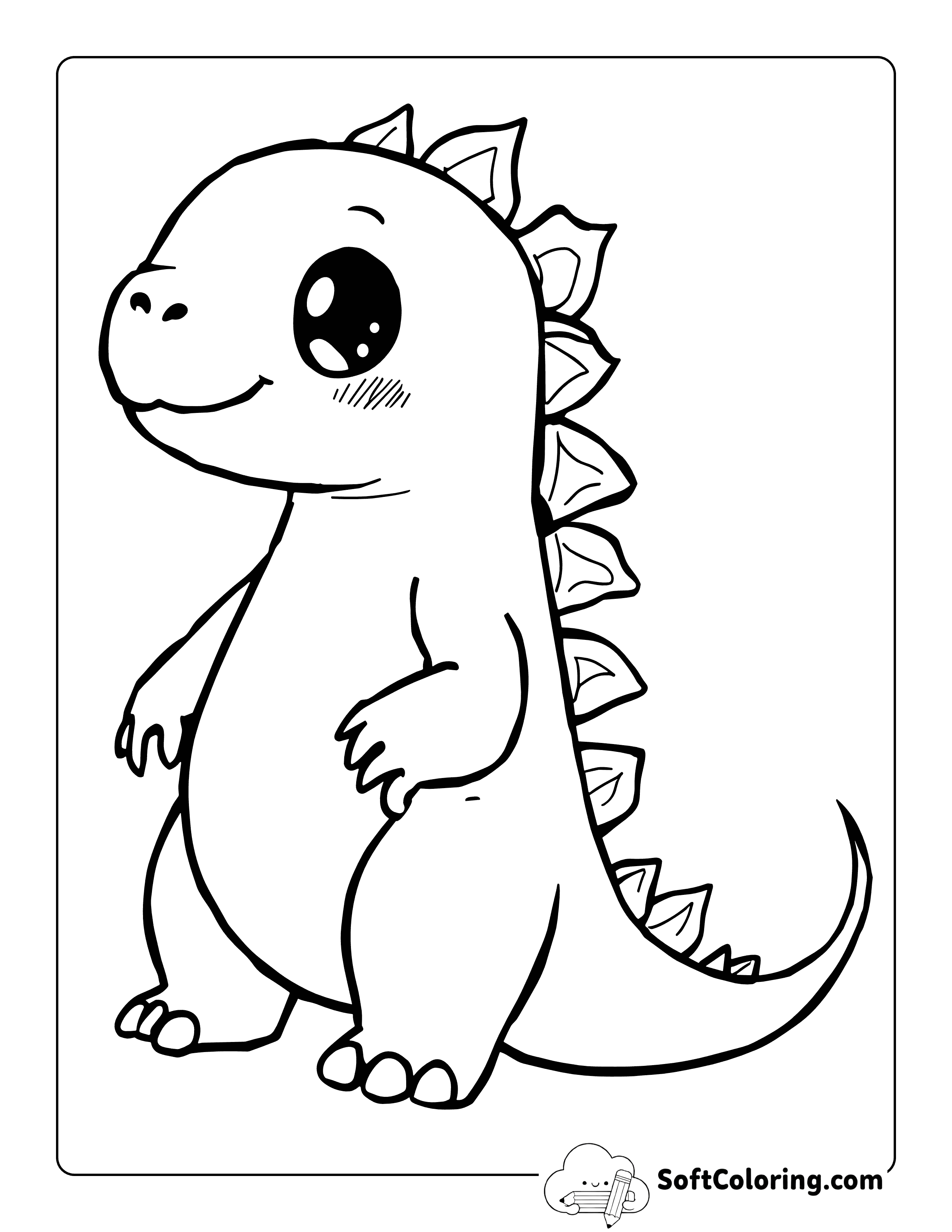 Cute Easy Baby Godzilla Coloring Sheet