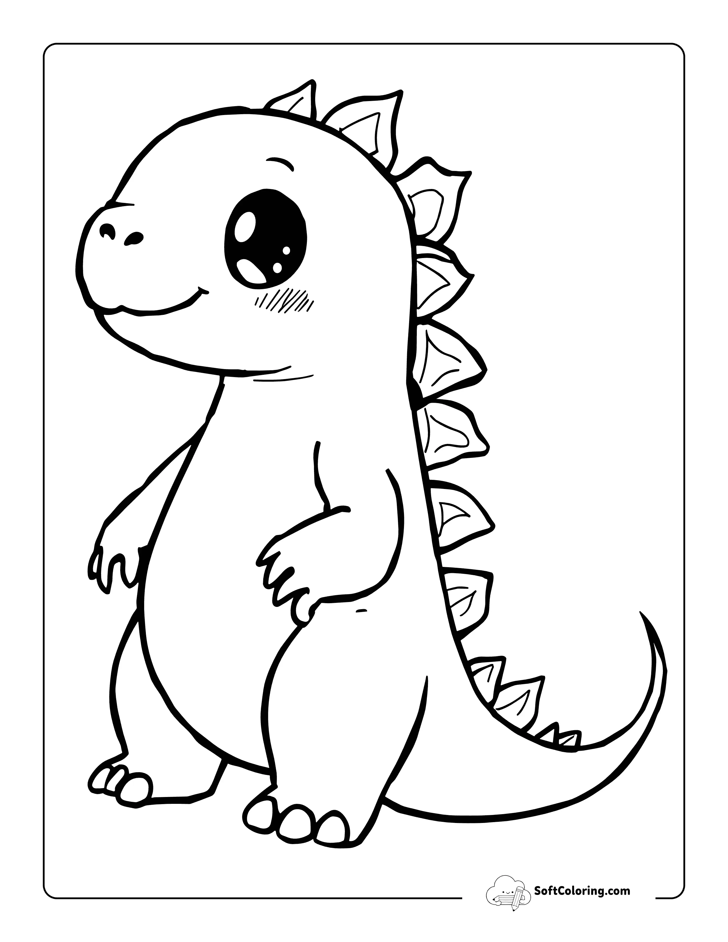 Cute Easy Baby Godzilla Coloring Sheet