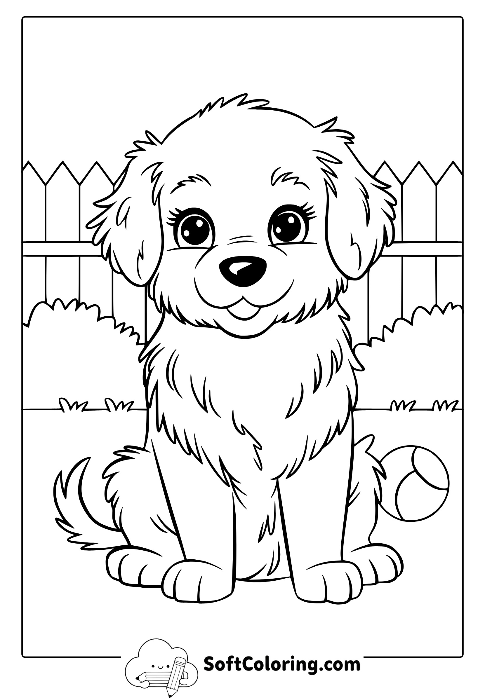 Golden Retriever Puppy Coloring Page