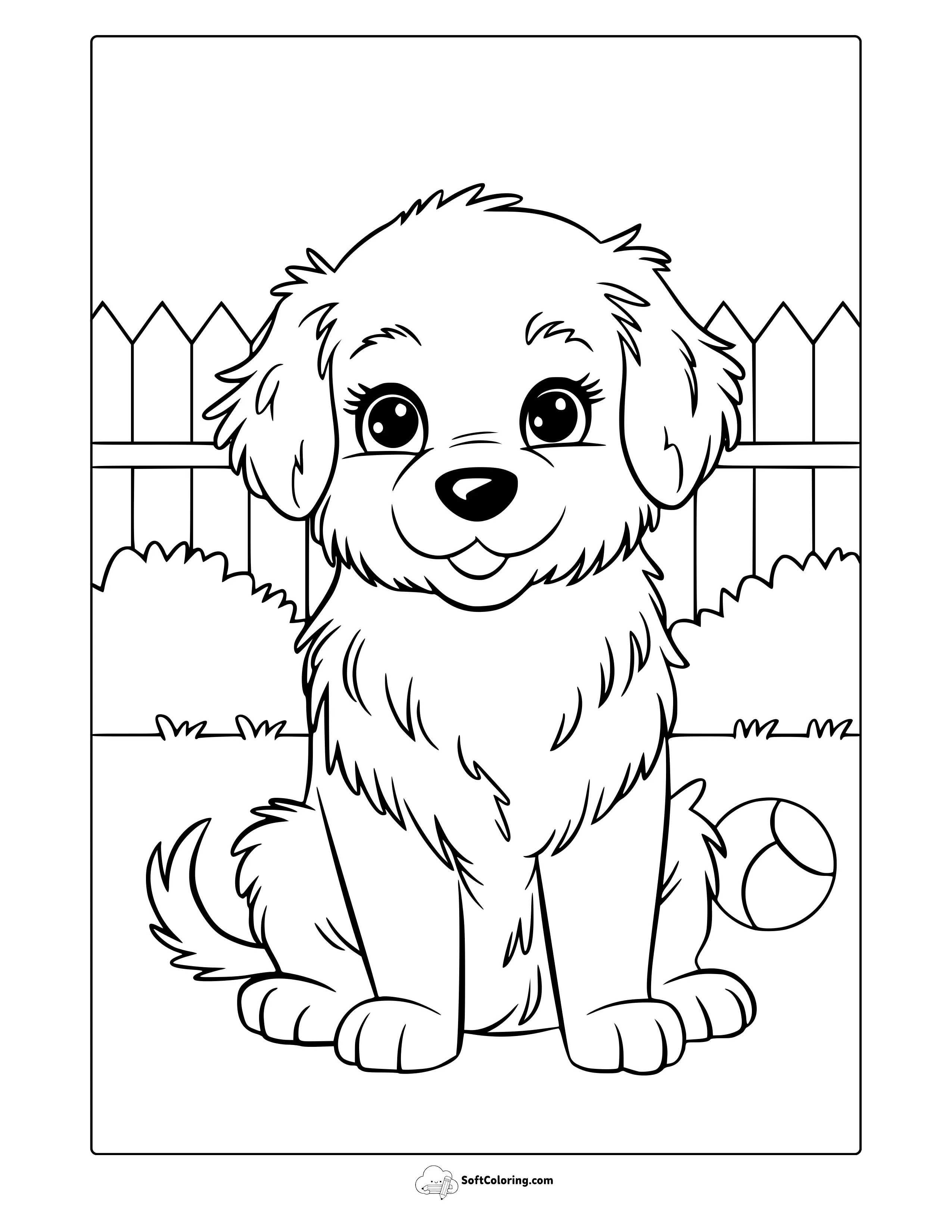 Golden Retriever Puppy Coloring Page