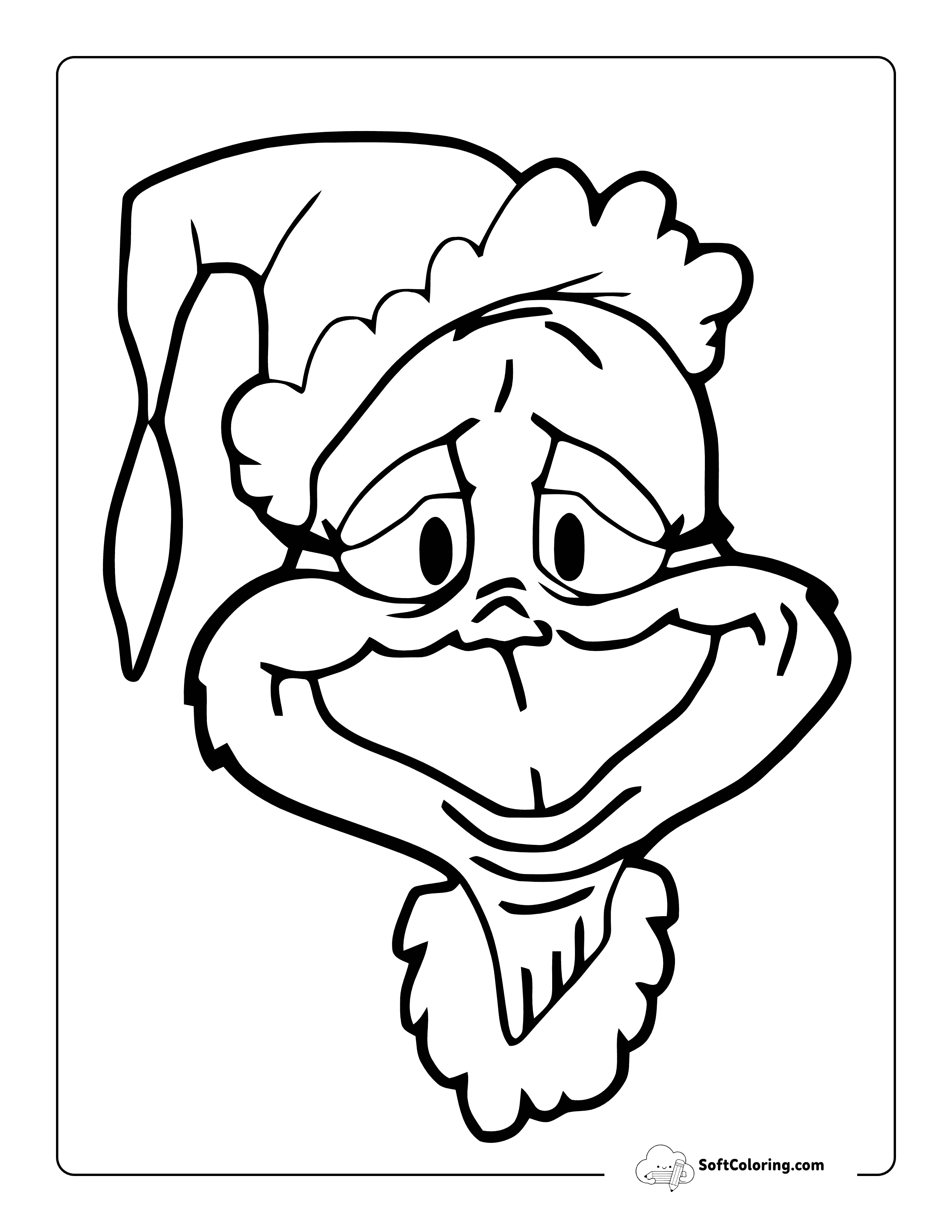 Cute Happy Grinch-Inspired Coloring Page