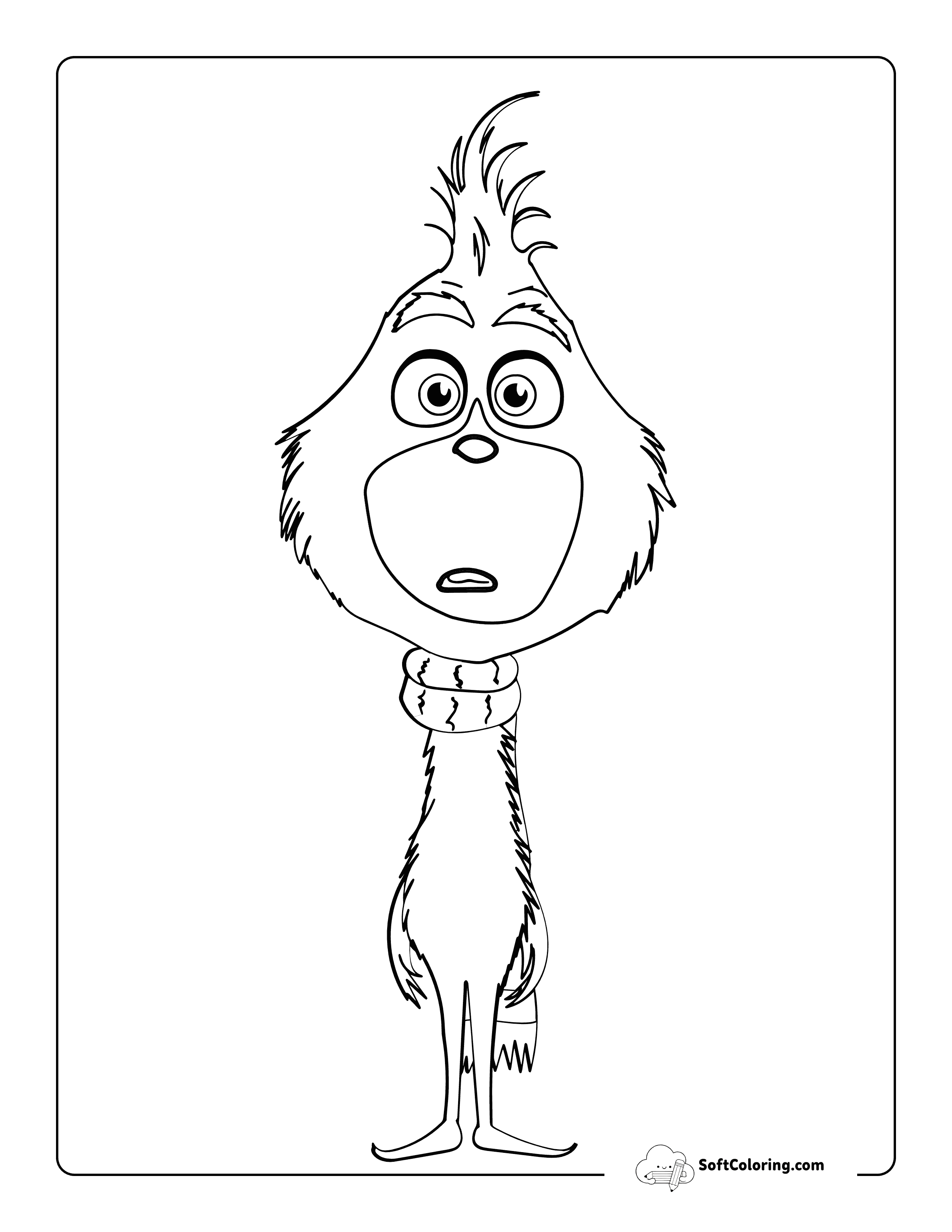 Cute Young Grinch-Inspired Coloring Page