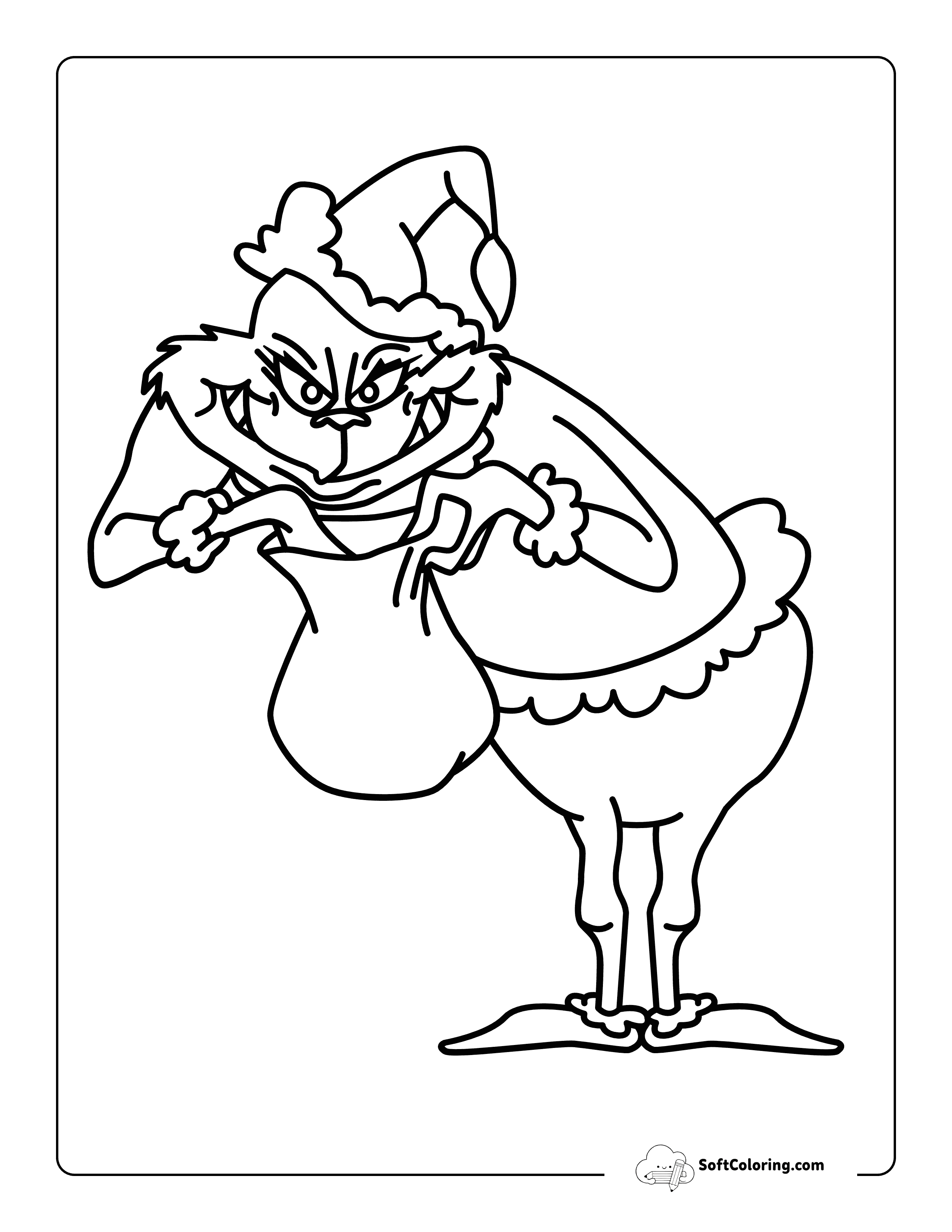 Easy Full-Size Outline Inspired By The Grinch