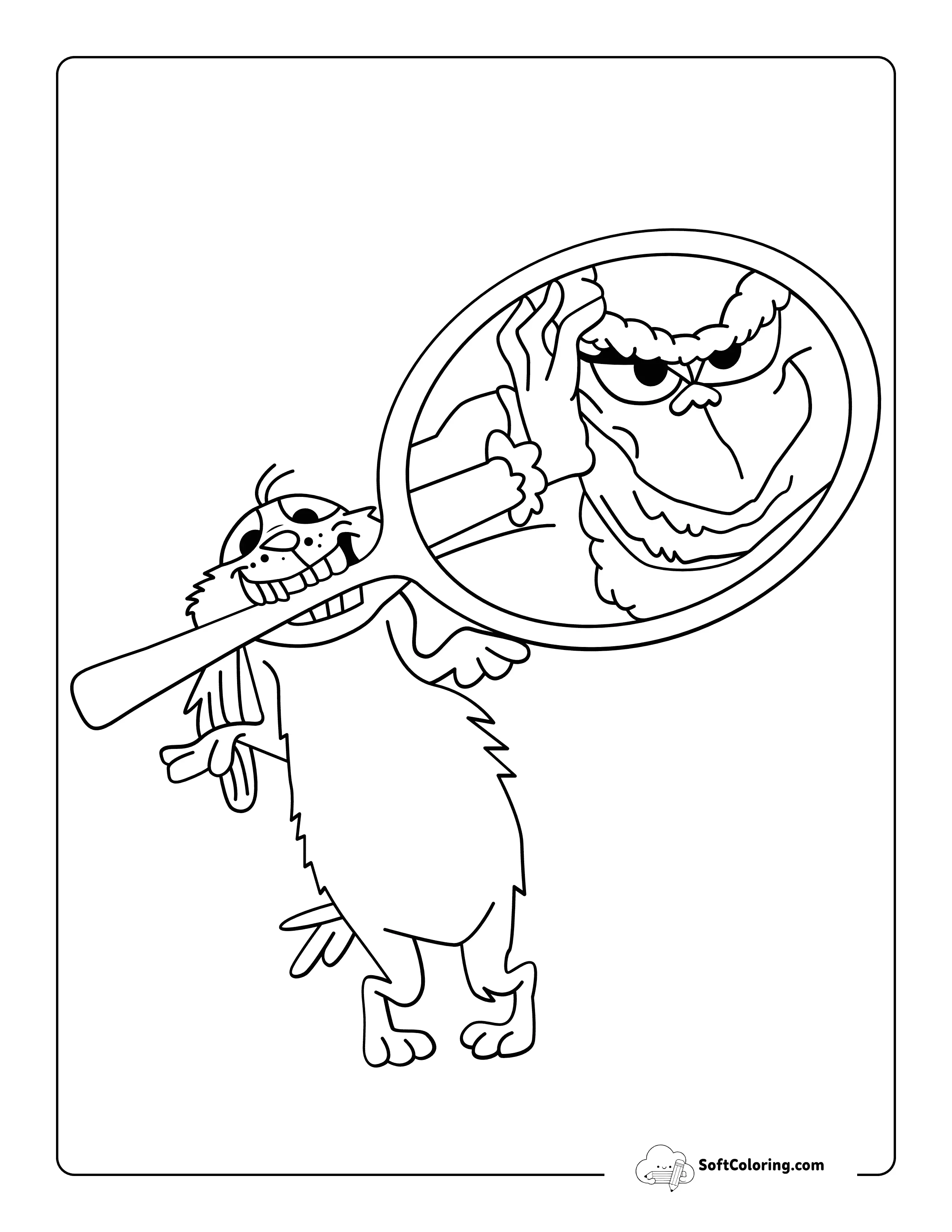 Max Using Mirror, The Grinch-Inspired Coloring Page