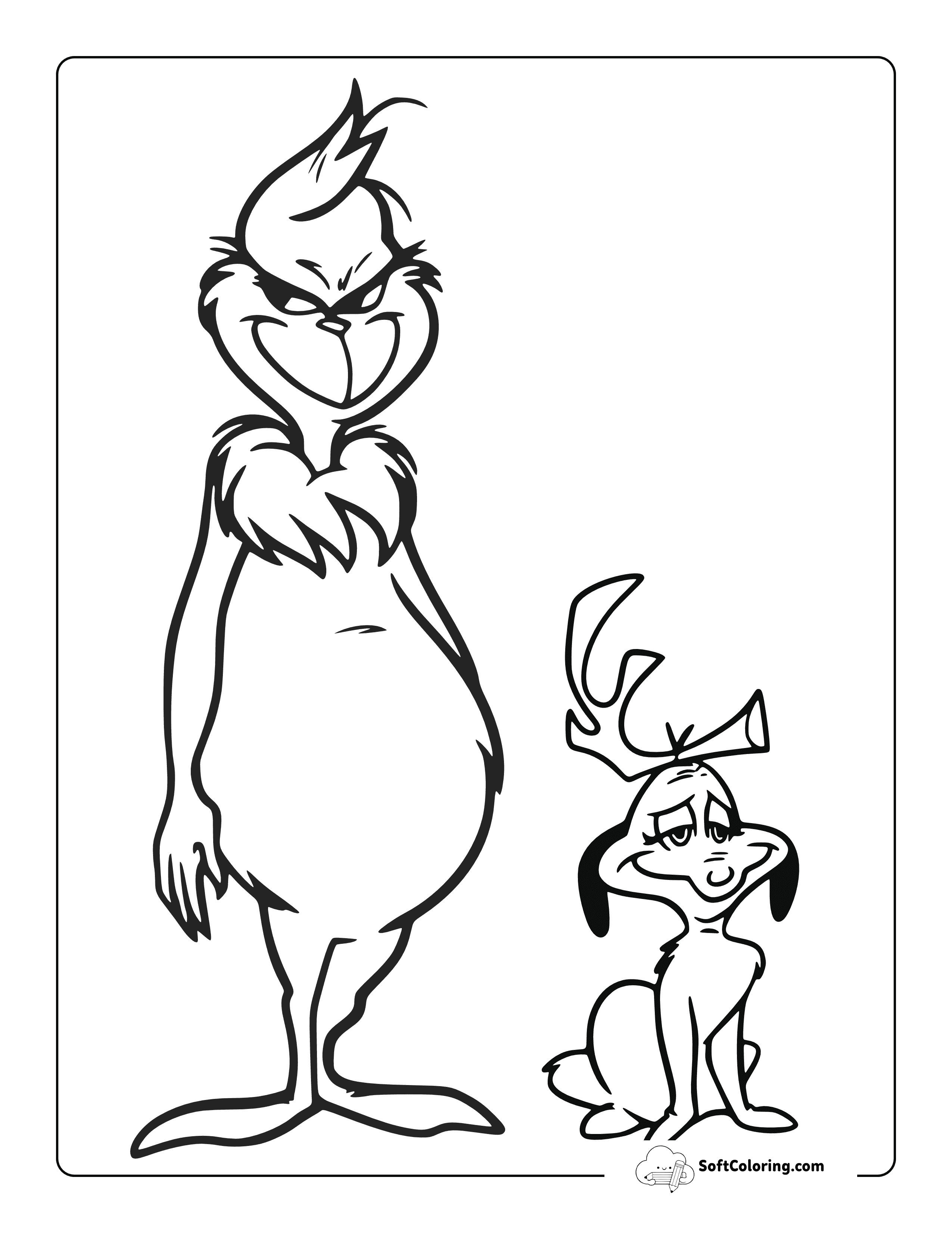 The Grinch And Max-Inspired Coloring Sheet For Kids