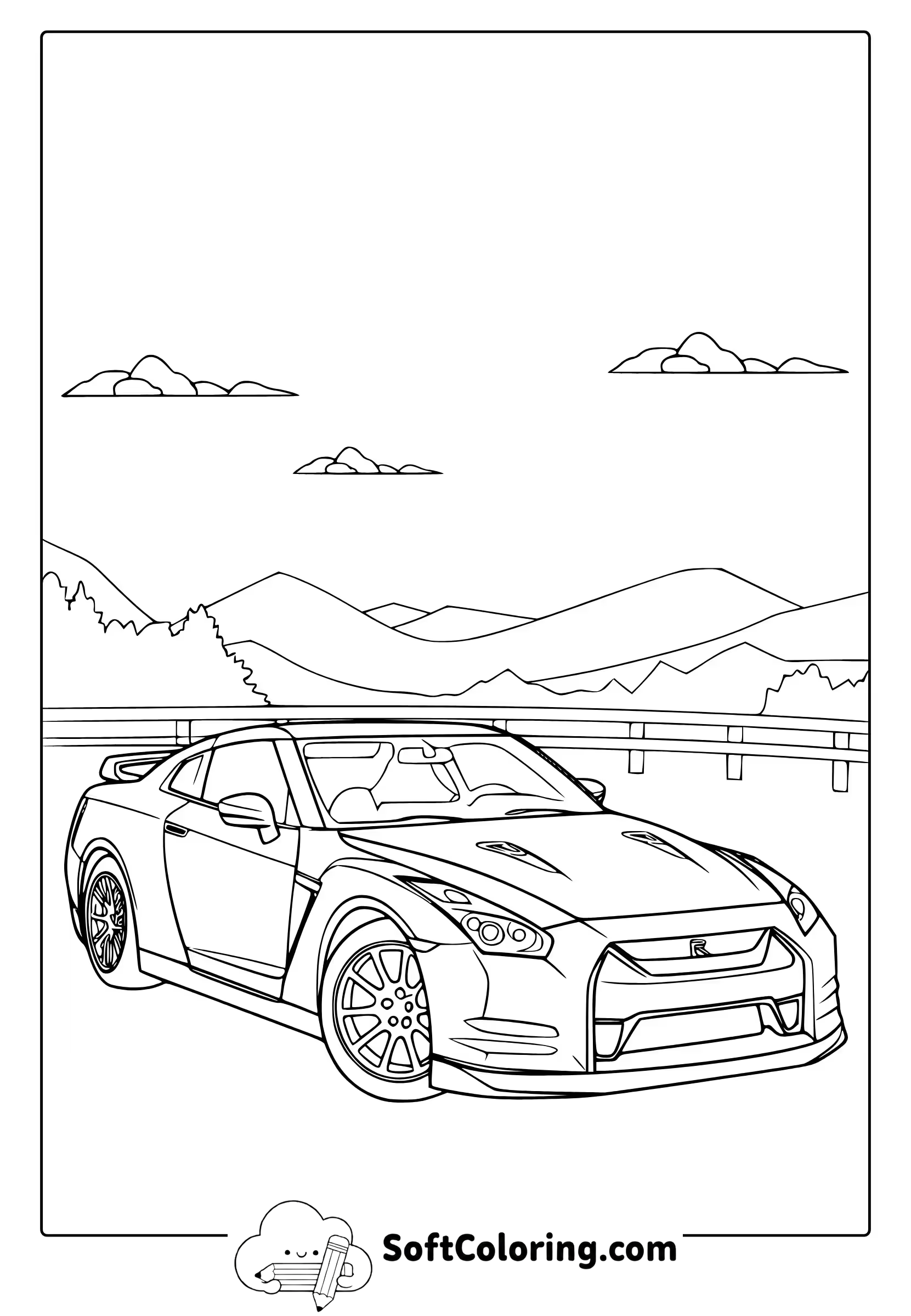 GTR Car Coloring Page