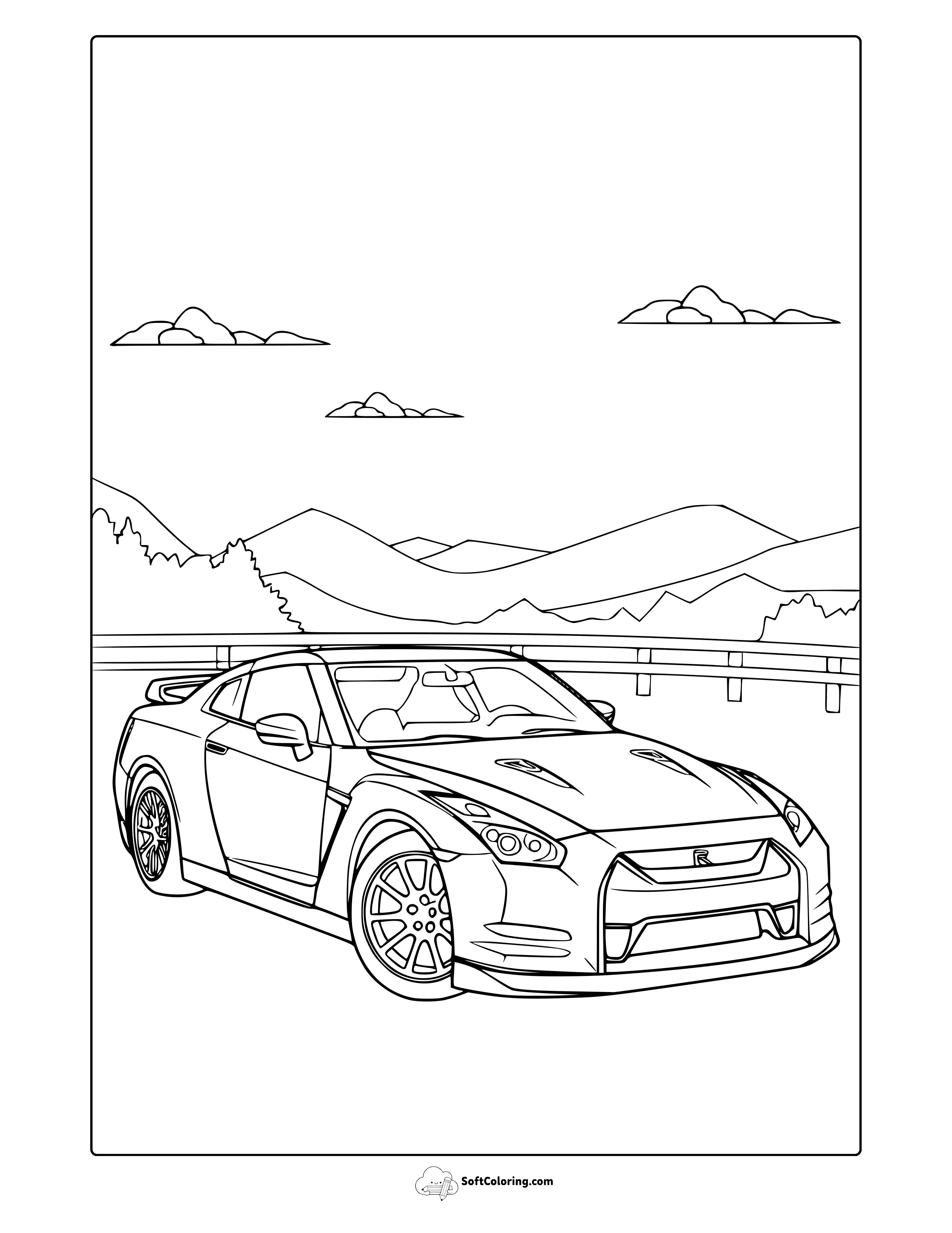 Gtr Car Coloring Page