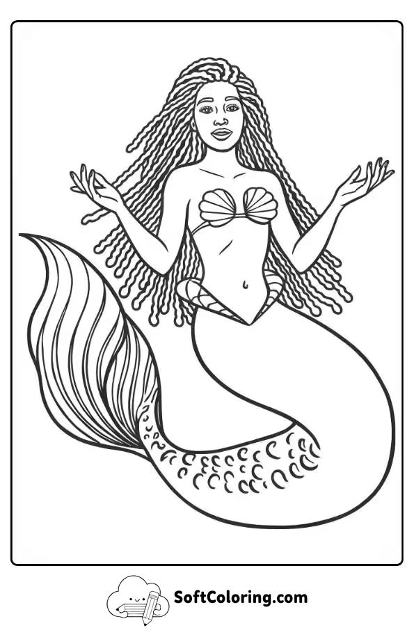 Halle Bailey Little Mermaid Coloring Page 3