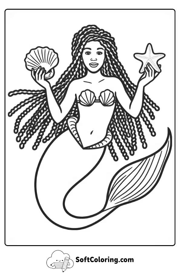 Halle Bailey Little Mermaid Coloring Page