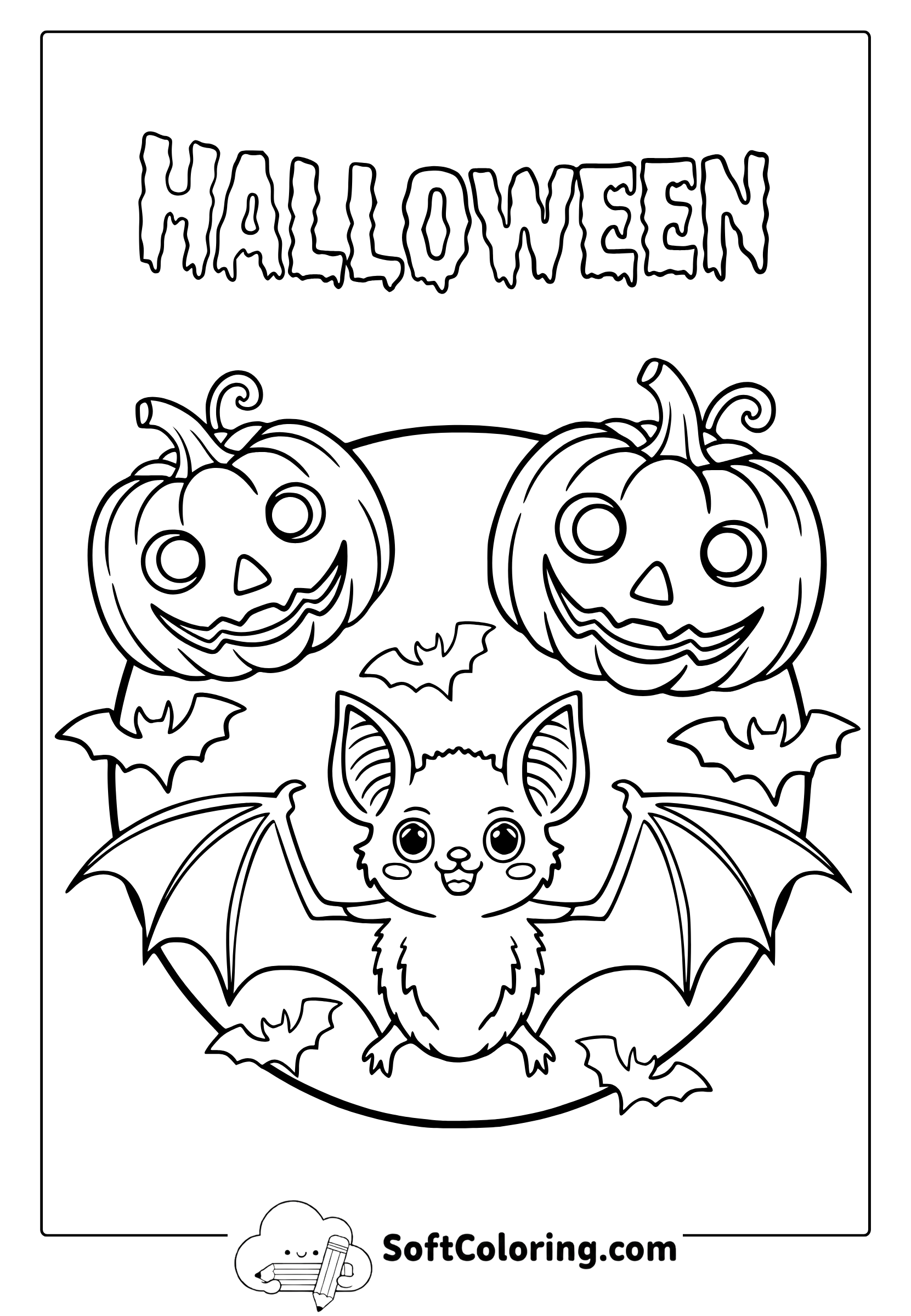 halloween bat coloring page