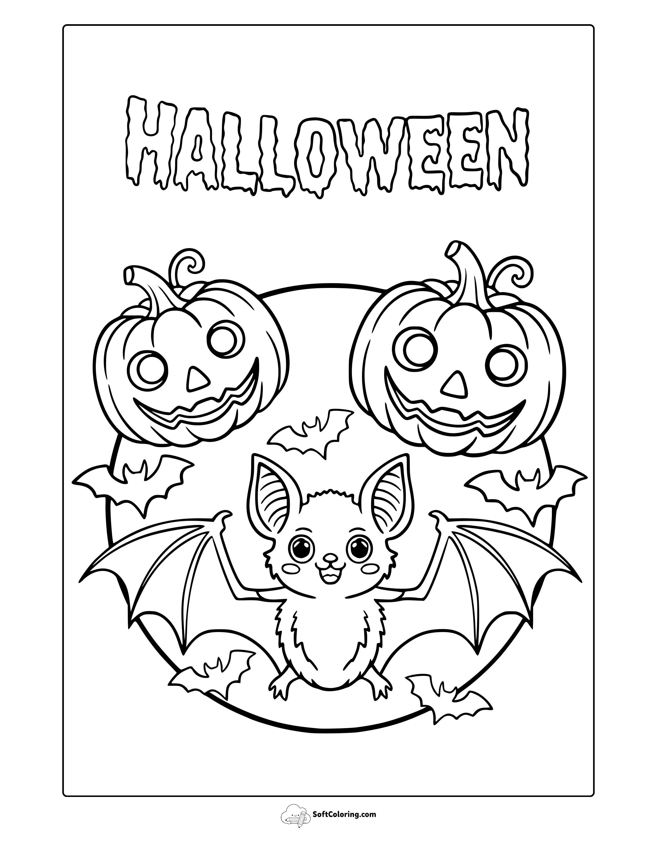 Halloween Bat Coloring Page