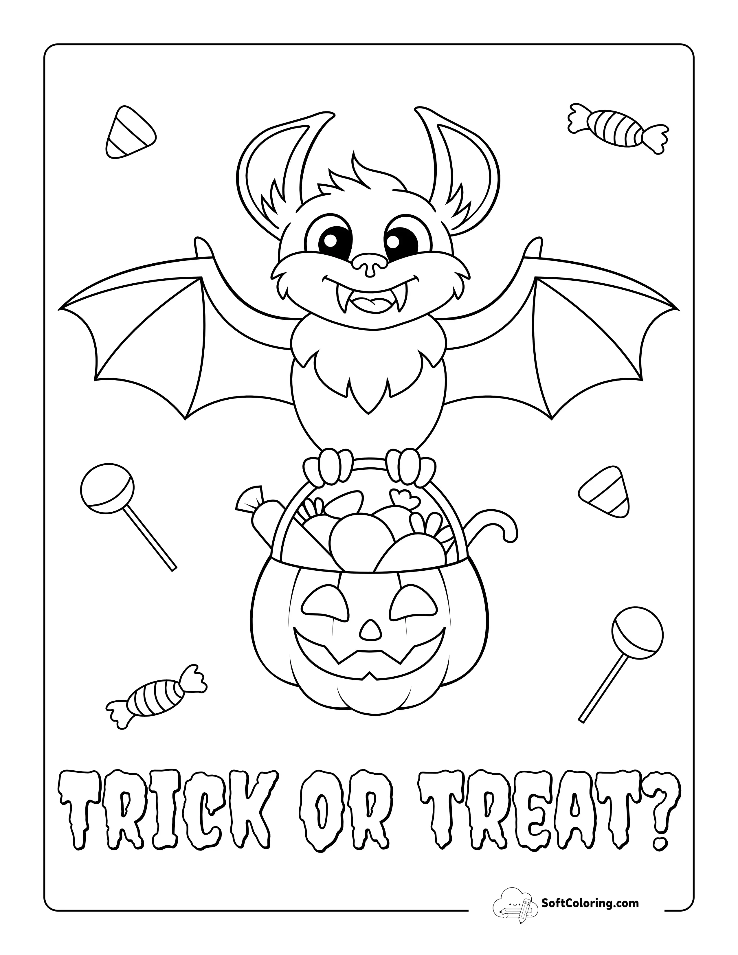 "Trick Or Treat" Halloween Coloring Sheet
