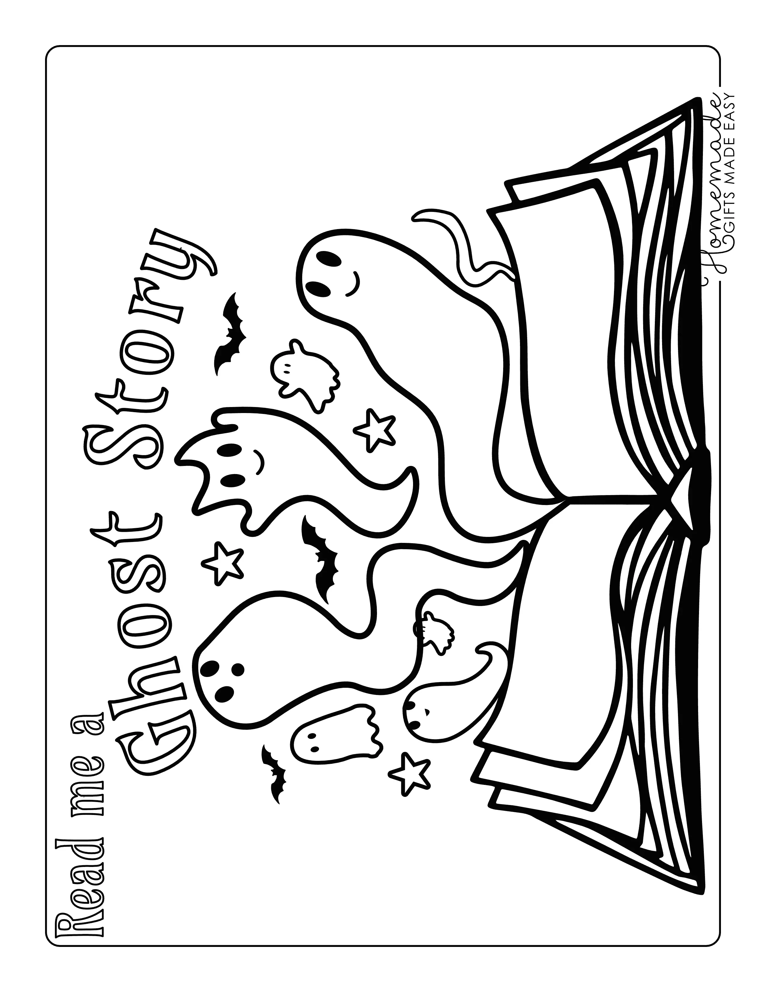 New "Read Me A Ghost Story" Book Coloring Sheet