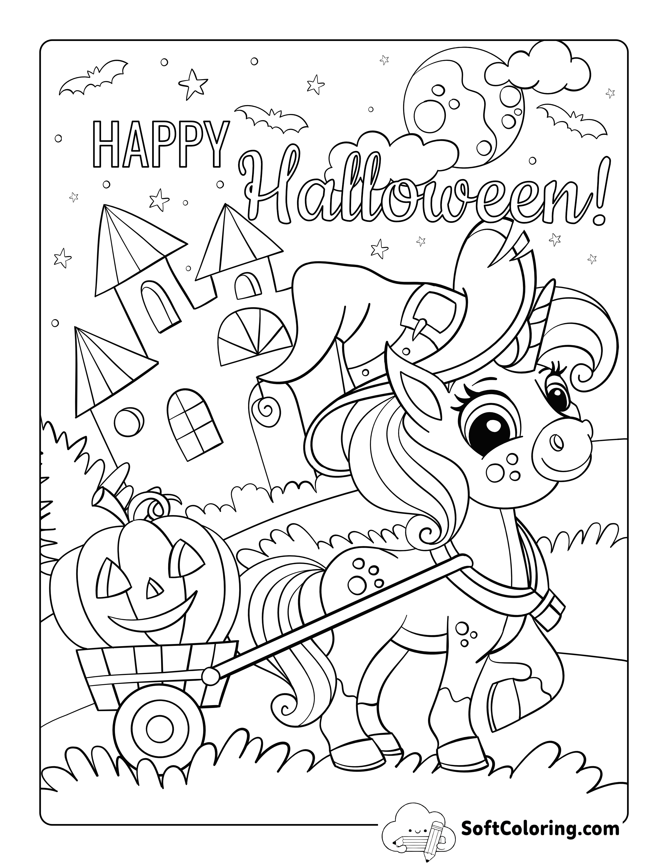 Cute Halloween Unicorn Picture For Kids