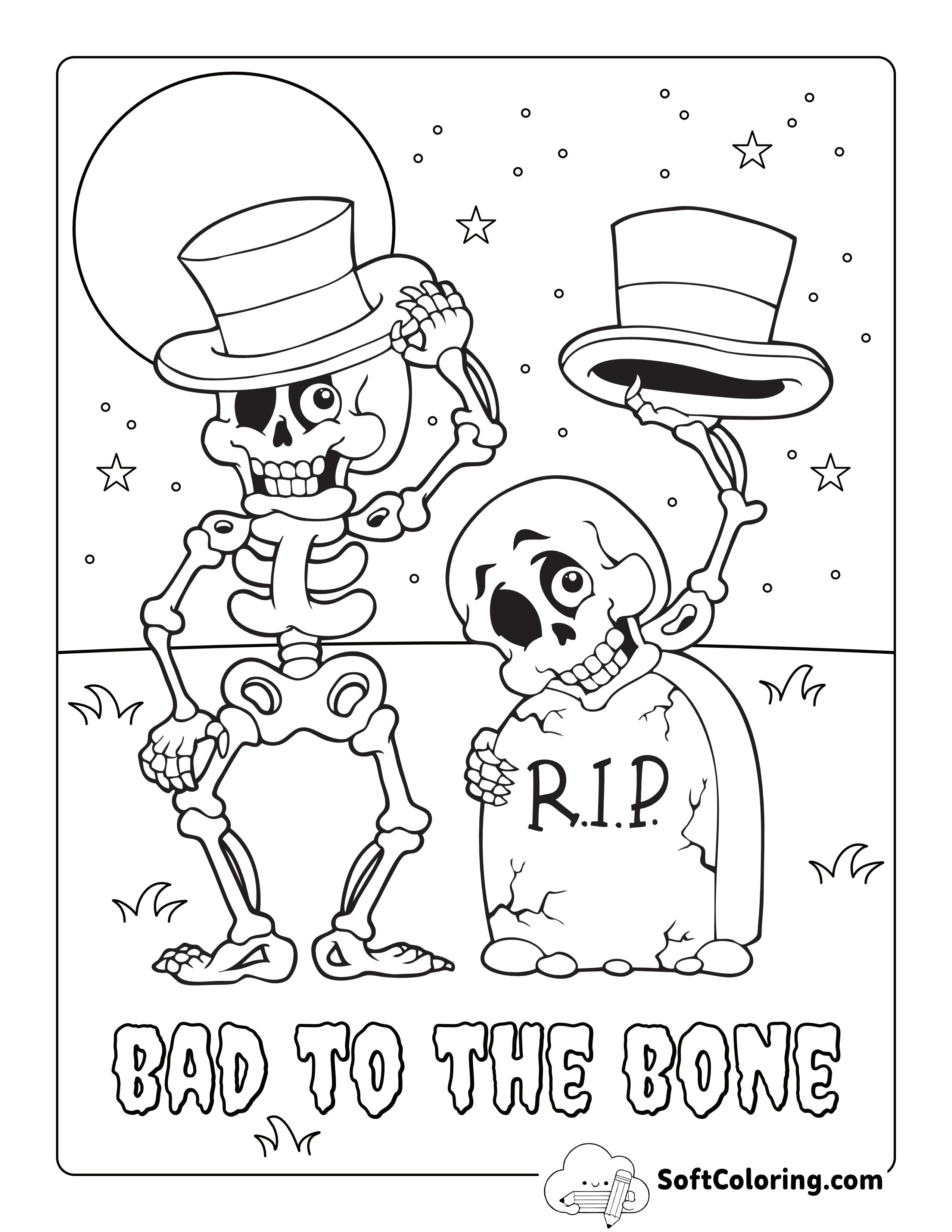 "Bad To The Bone" Skeletons Printable