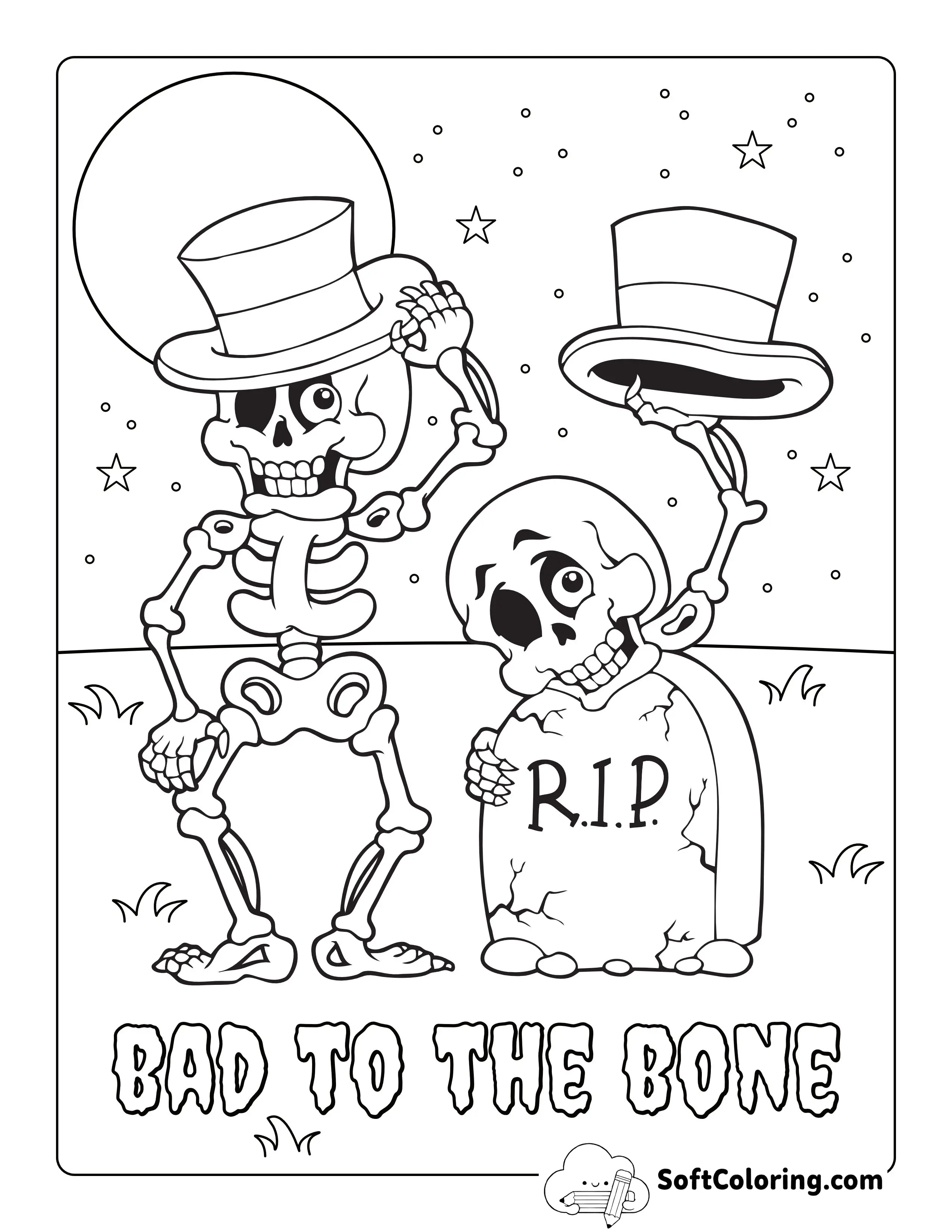 "Bad To The Bone" Skeletons Printable