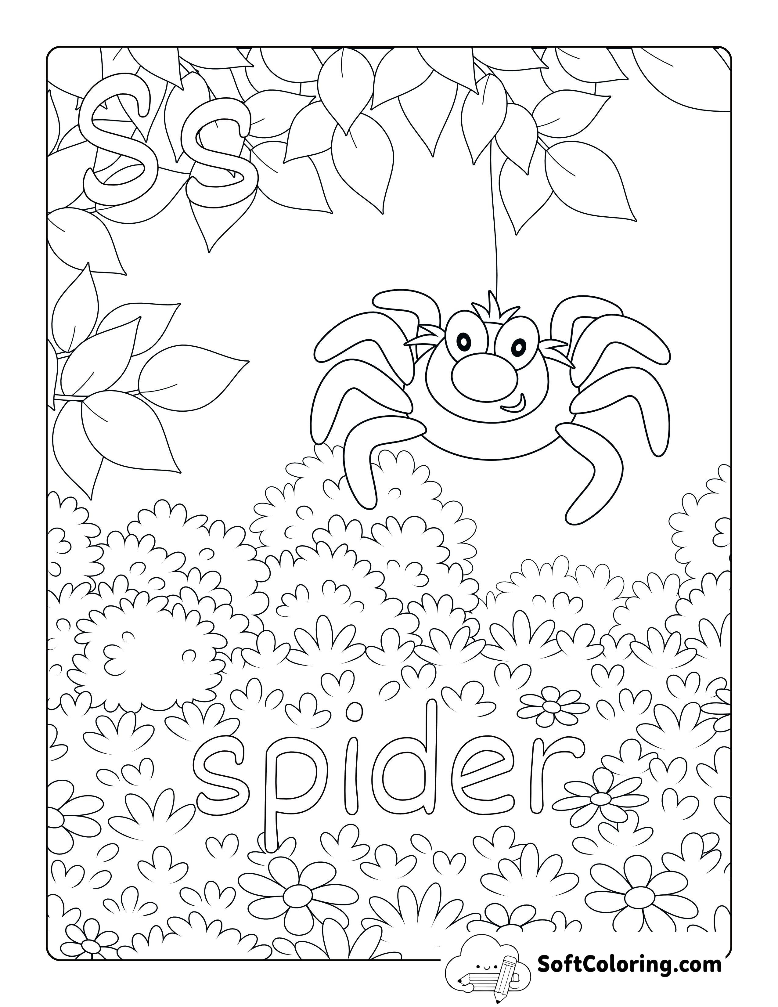 Spider Printable Animal Coloring Page