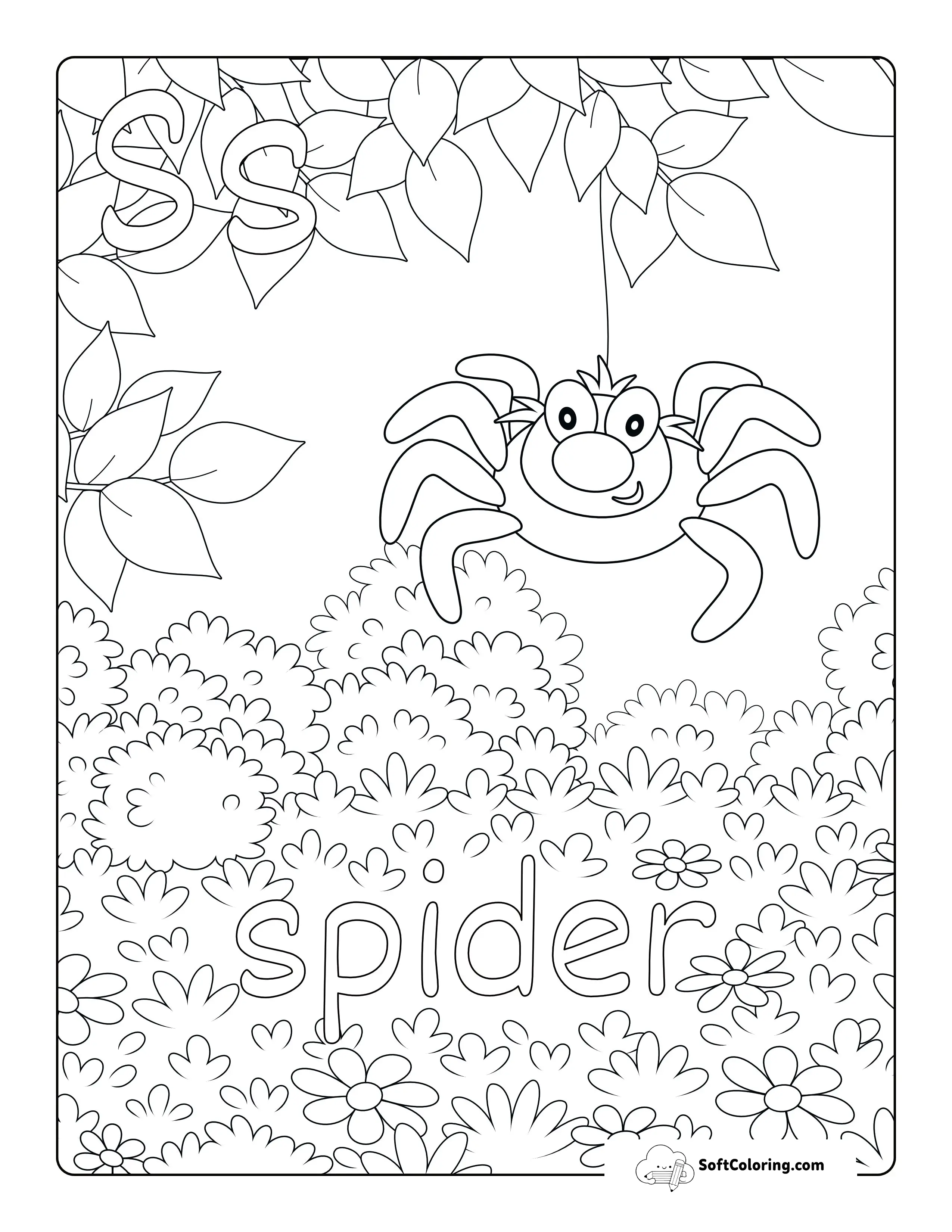 Spider Printable Animal Coloring Page