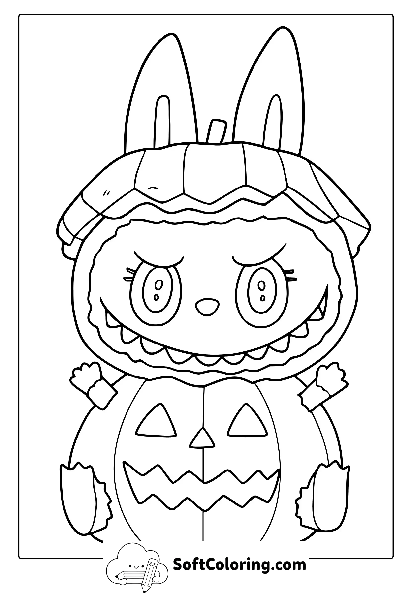 Halloween Labubu coloring page