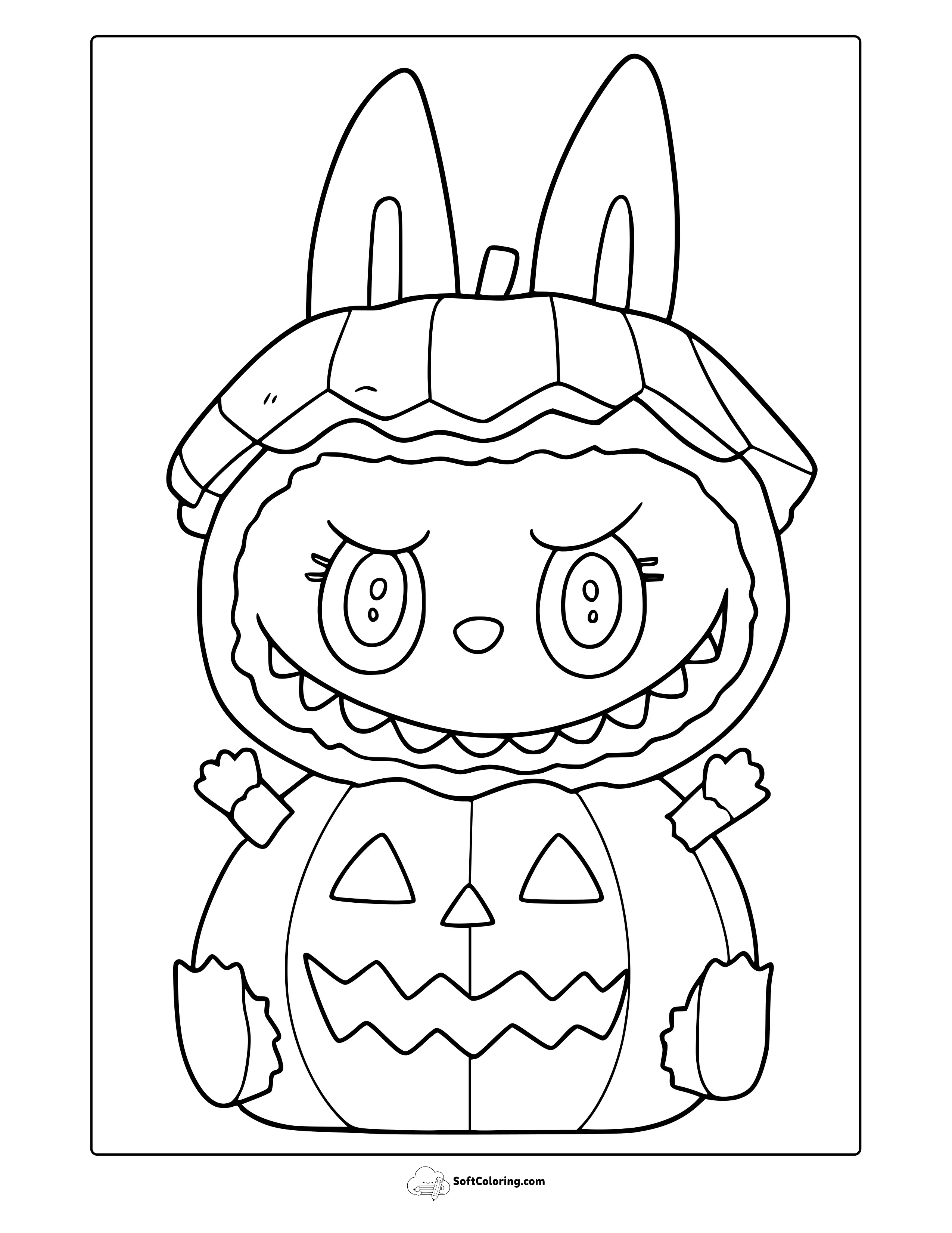 Halloween Labubu Coloring Page