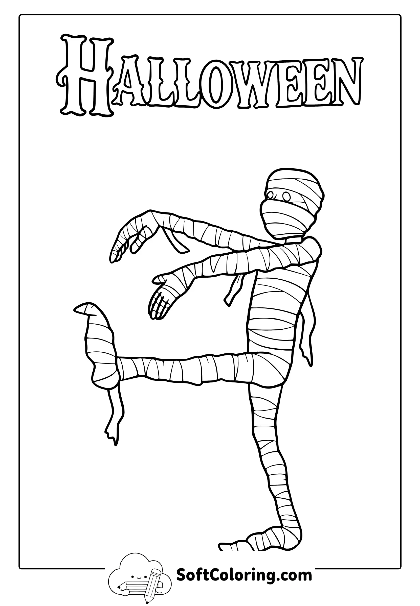 halloween mummy coloring page