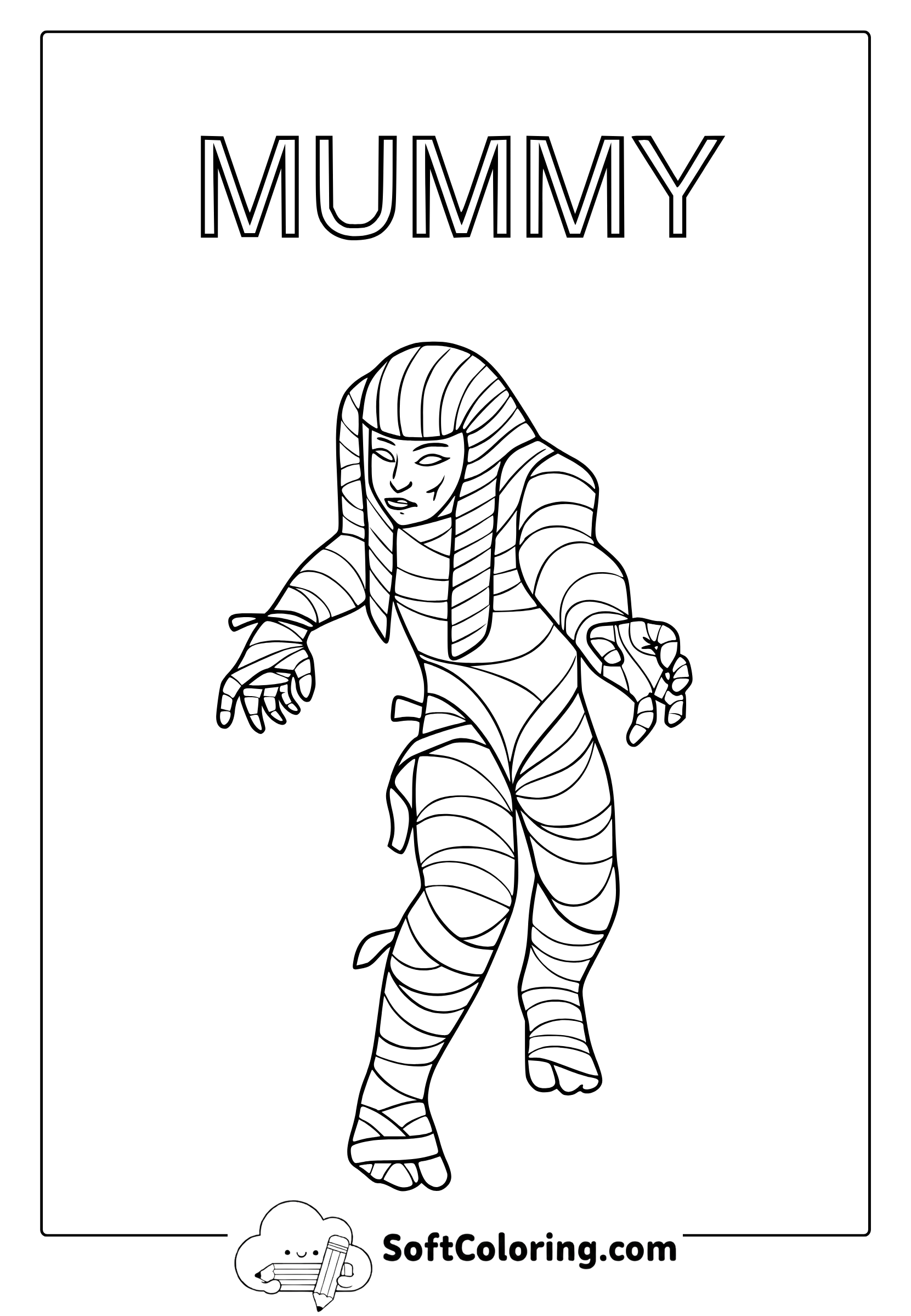 halloween mummy costume coloring page