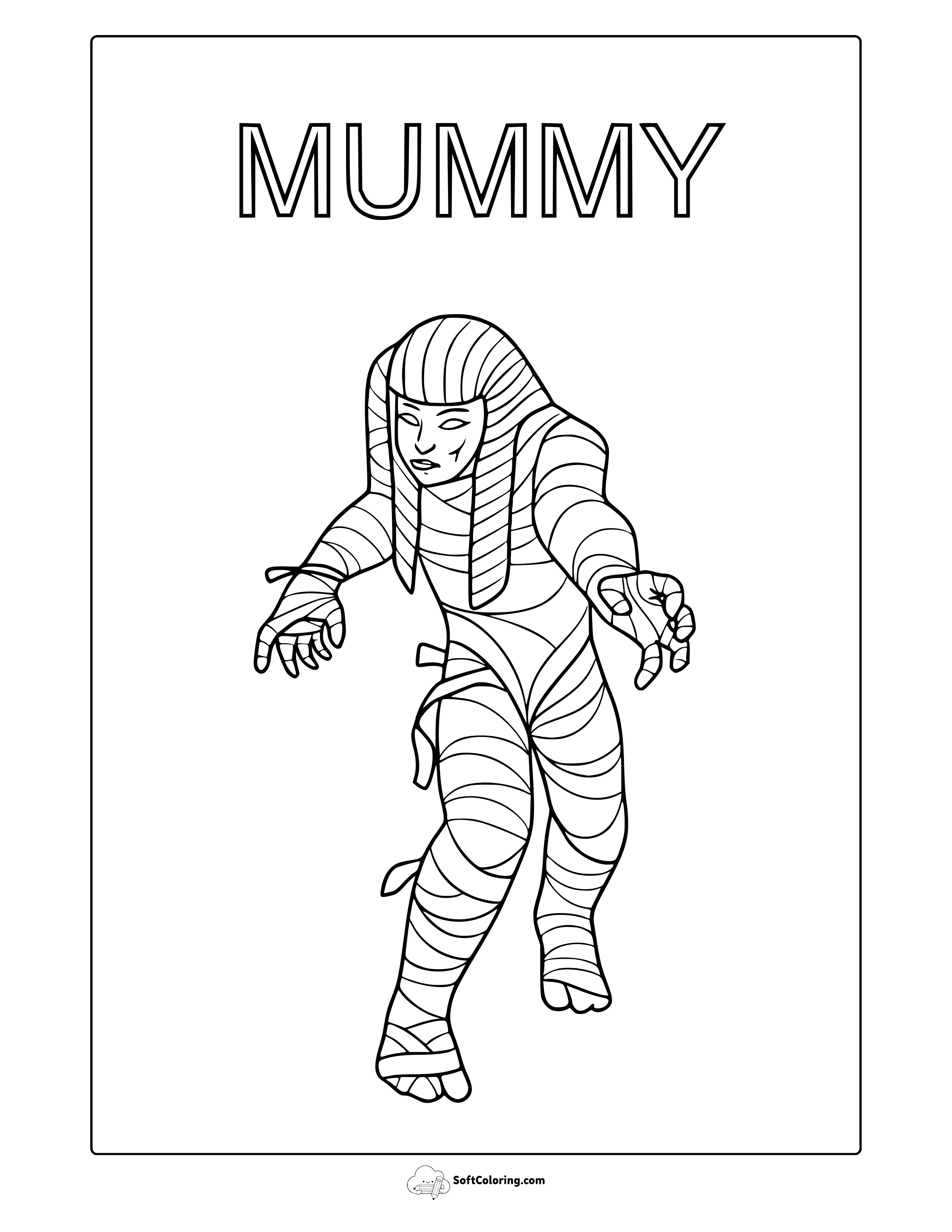 Halloween Mummy Costume Coloring Page